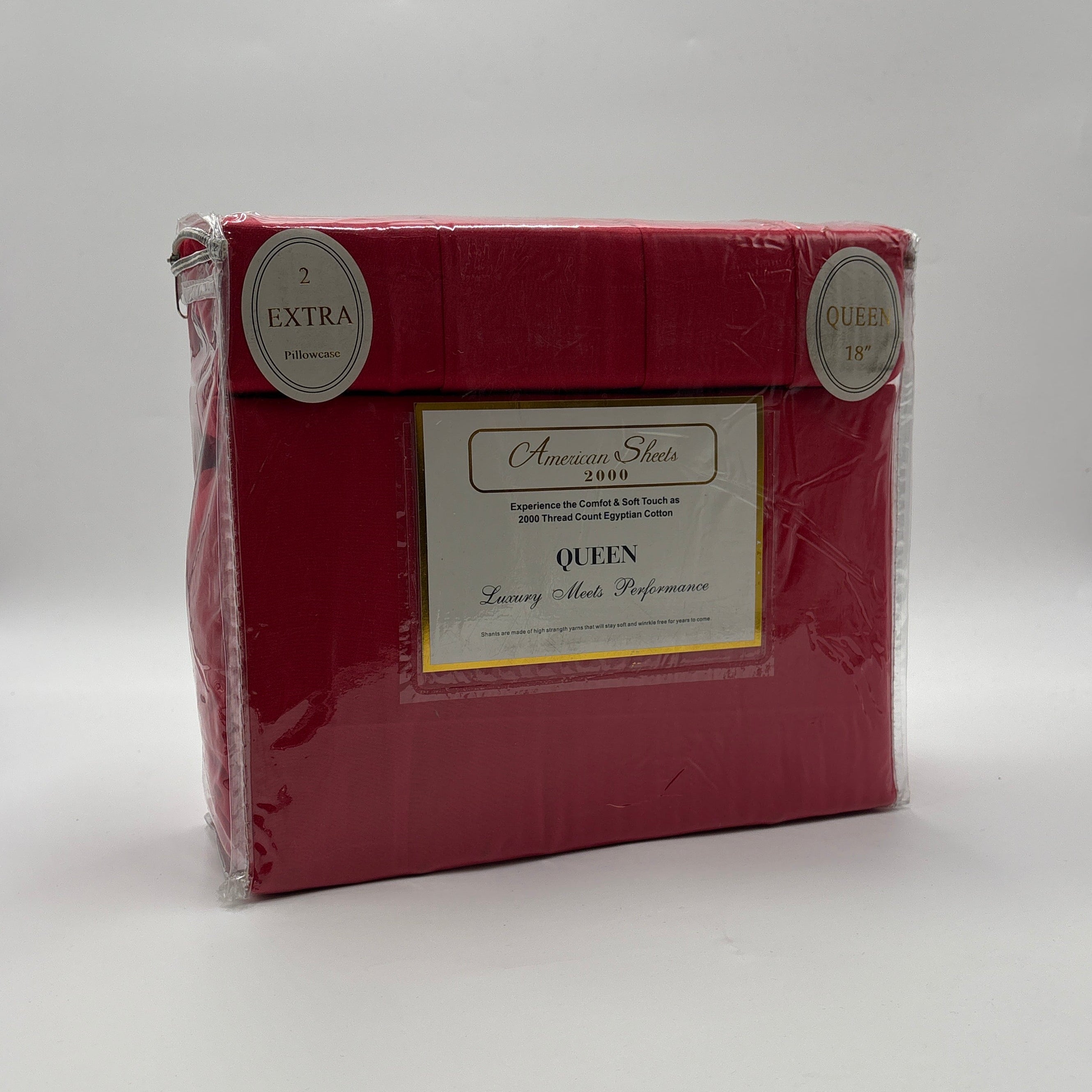 American Sheets 2000 Thread Count Egyptian Cotton Queen Sheet Set with 2 Extra Pillowcases – White, 18-Inch Deep Pockets