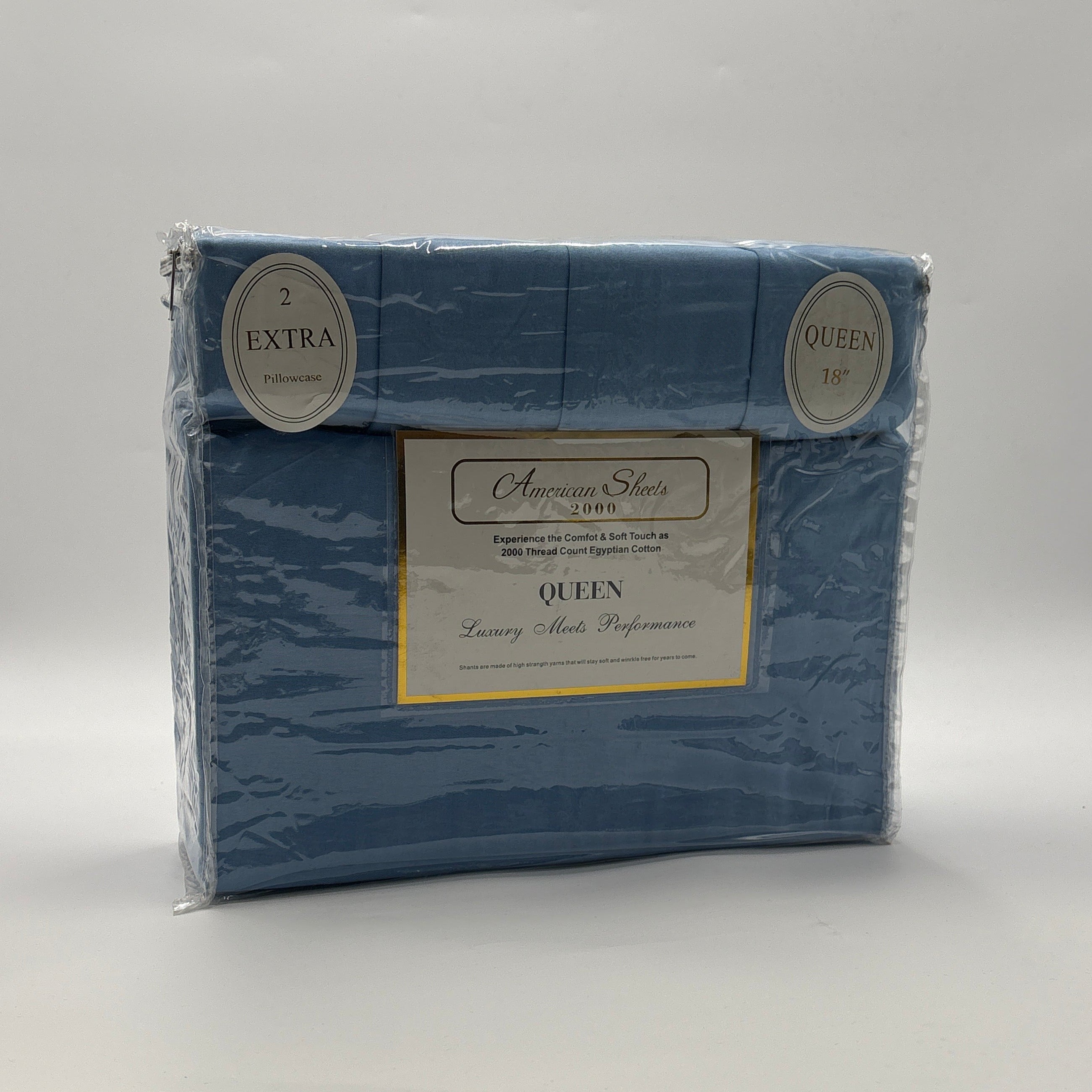 American Sheets 2000 Thread Count Egyptian Cotton Queen Sheet Set with 2 Extra Pillowcases – White, 18-Inch Deep Pockets