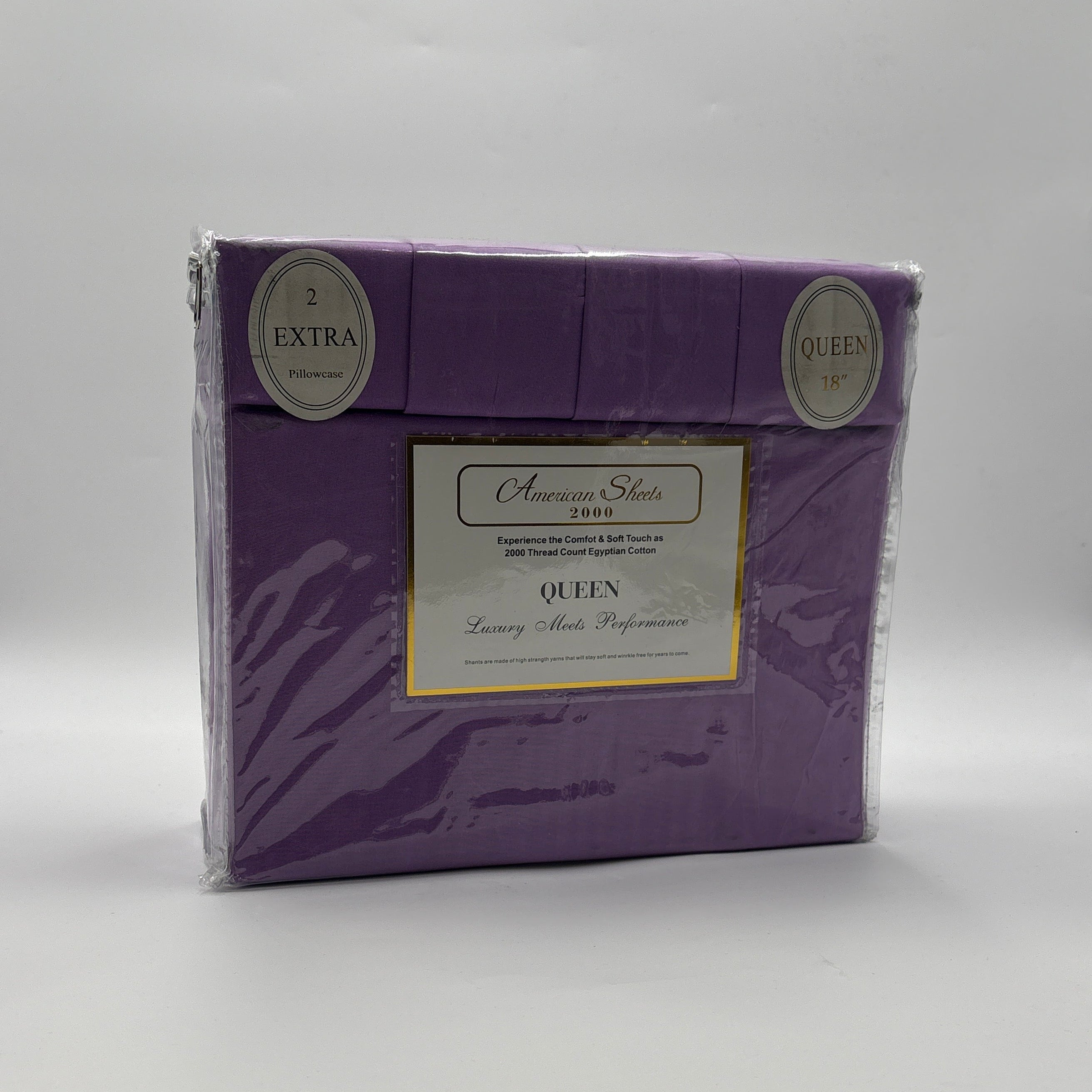 American Sheets 2000 Thread Count Egyptian Cotton Queen Sheet Set with 2 Extra Pillowcases – White, 18-Inch Deep Pockets