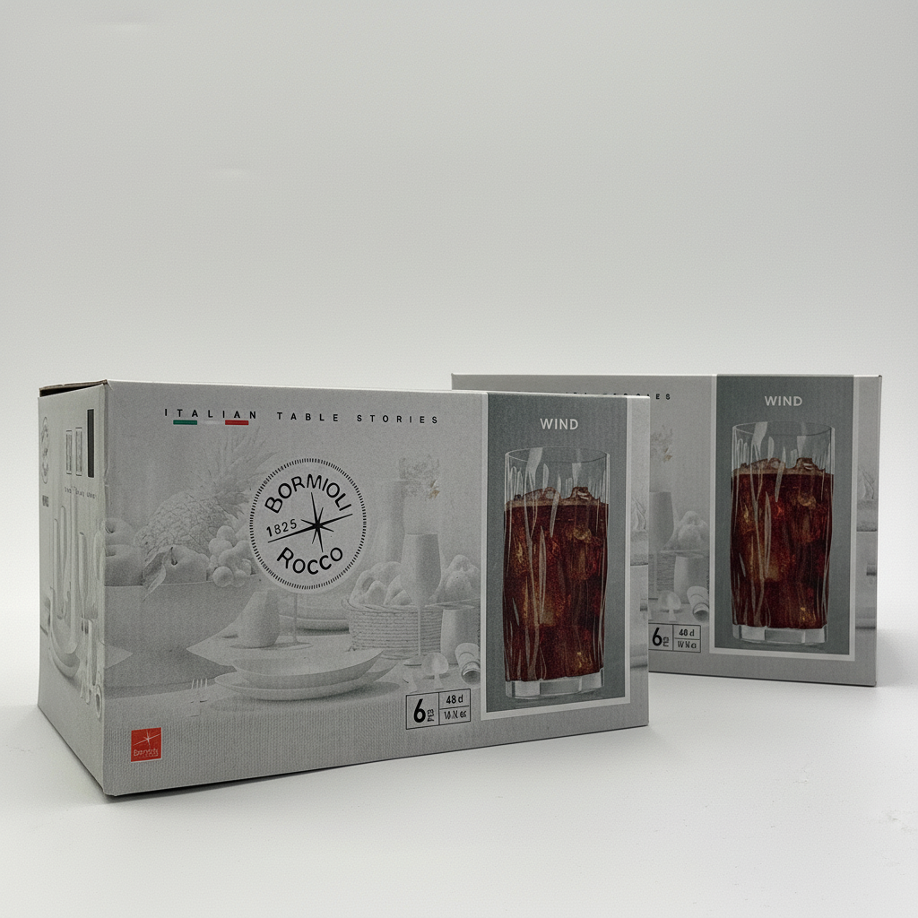 Bormioli Rocco 16 oz Clear Drinking Glasses – Set of 6 Durable Italian-Made Tumbler Cups