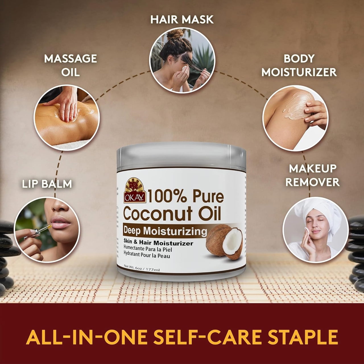 Okay Pure Naturals Coconut Oil with Vitamin E Moisturizer 6 oz