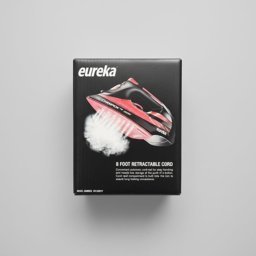 Eureka vacuum cleaner box on a gray surface