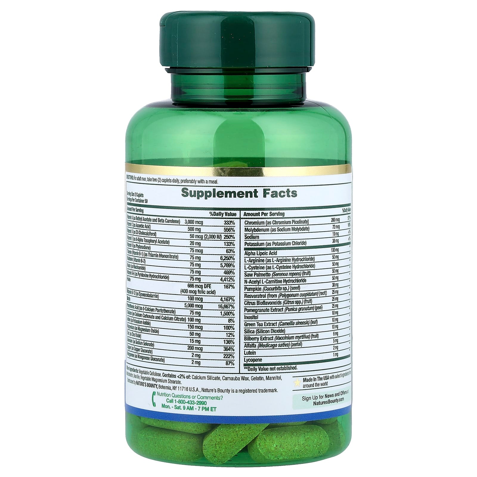 Nature's Bounty Men's Multi Complete Multivitamin High Potency 100 Caplets - DOLLARS UNIVERSE LLC