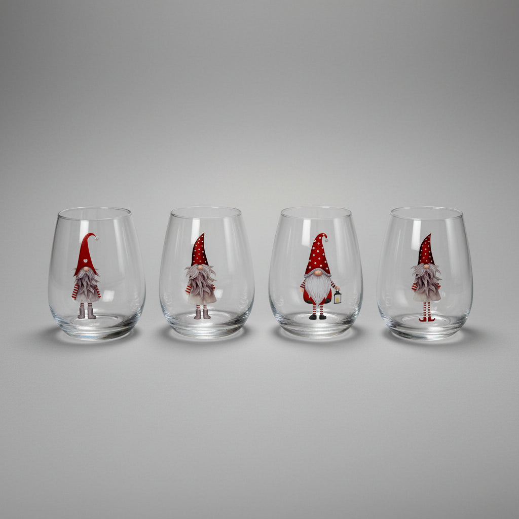 Gnomes Stemless Glass - Set of 4