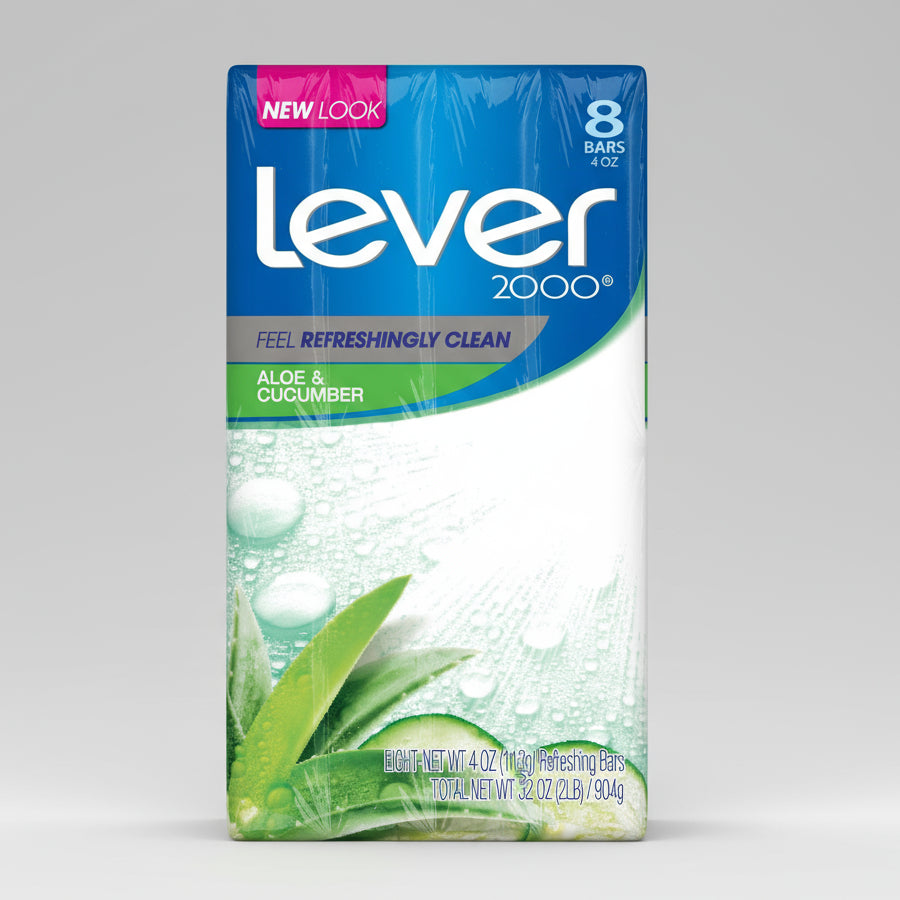 Lever 2000 Aloe and Cucumber Bar Soap  4 Oz  8 Bar