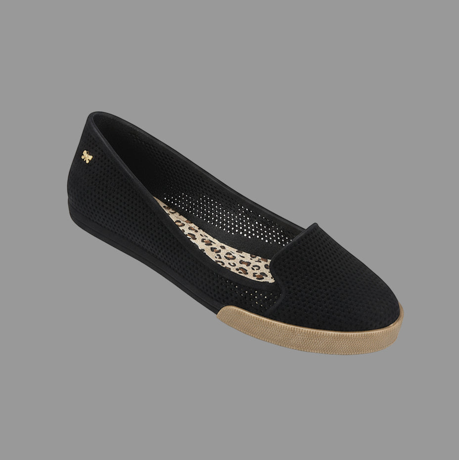 Zaxy Women's Loafers 90058 - Black Selfie Flocked Loafer - Women