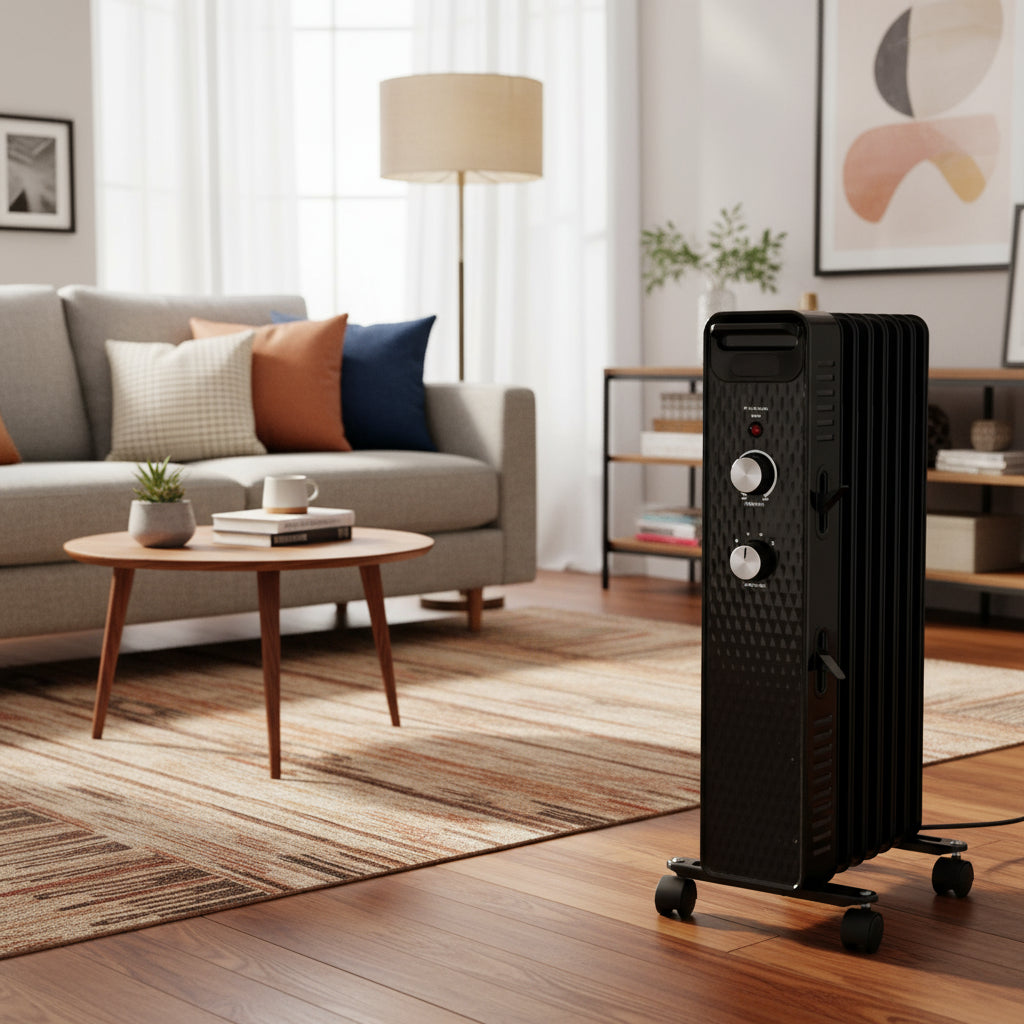 Mainstays Electric Radiator Space Heater - White / Black