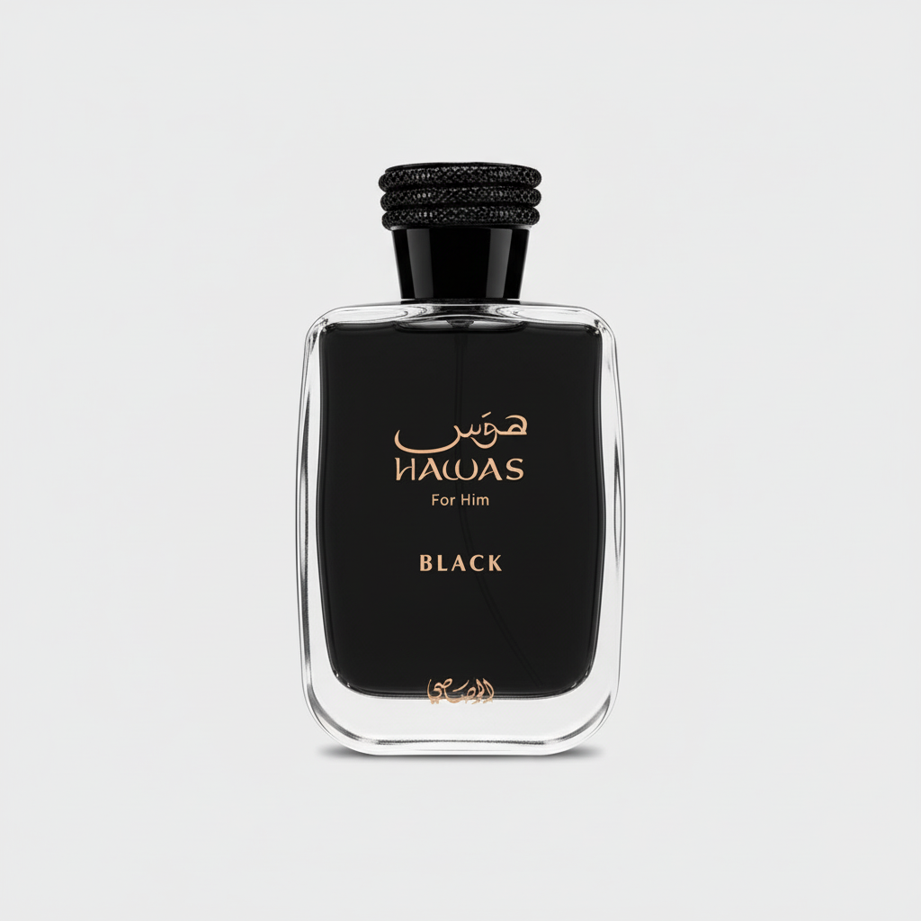 Hawas Black Eau de Parfum – Luxury Men’s Fragrance with Deep Amber and Woody Notes (100ml)