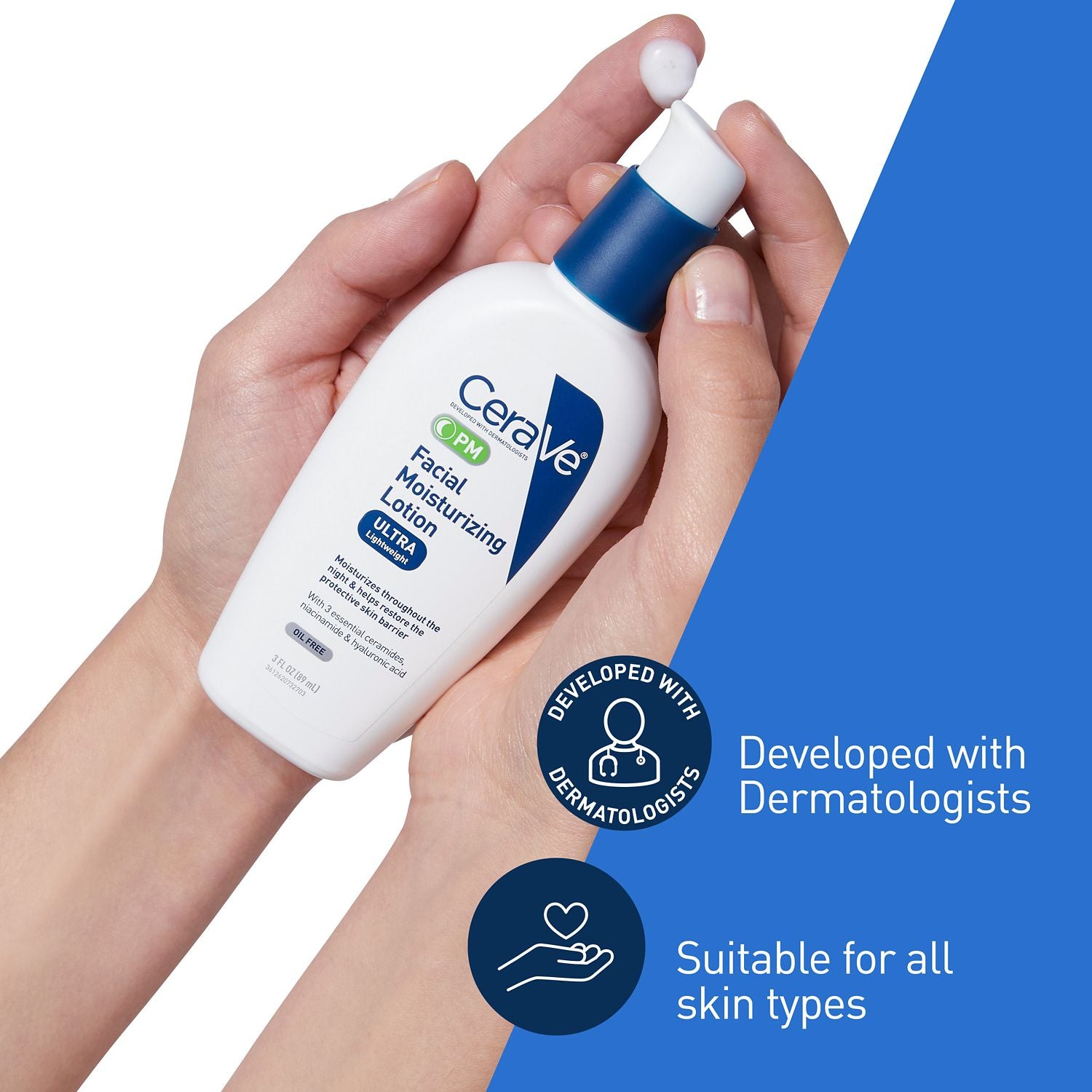 CeraVe PM Facial Moisturizing Lotion Nighttime Formula 3 oz