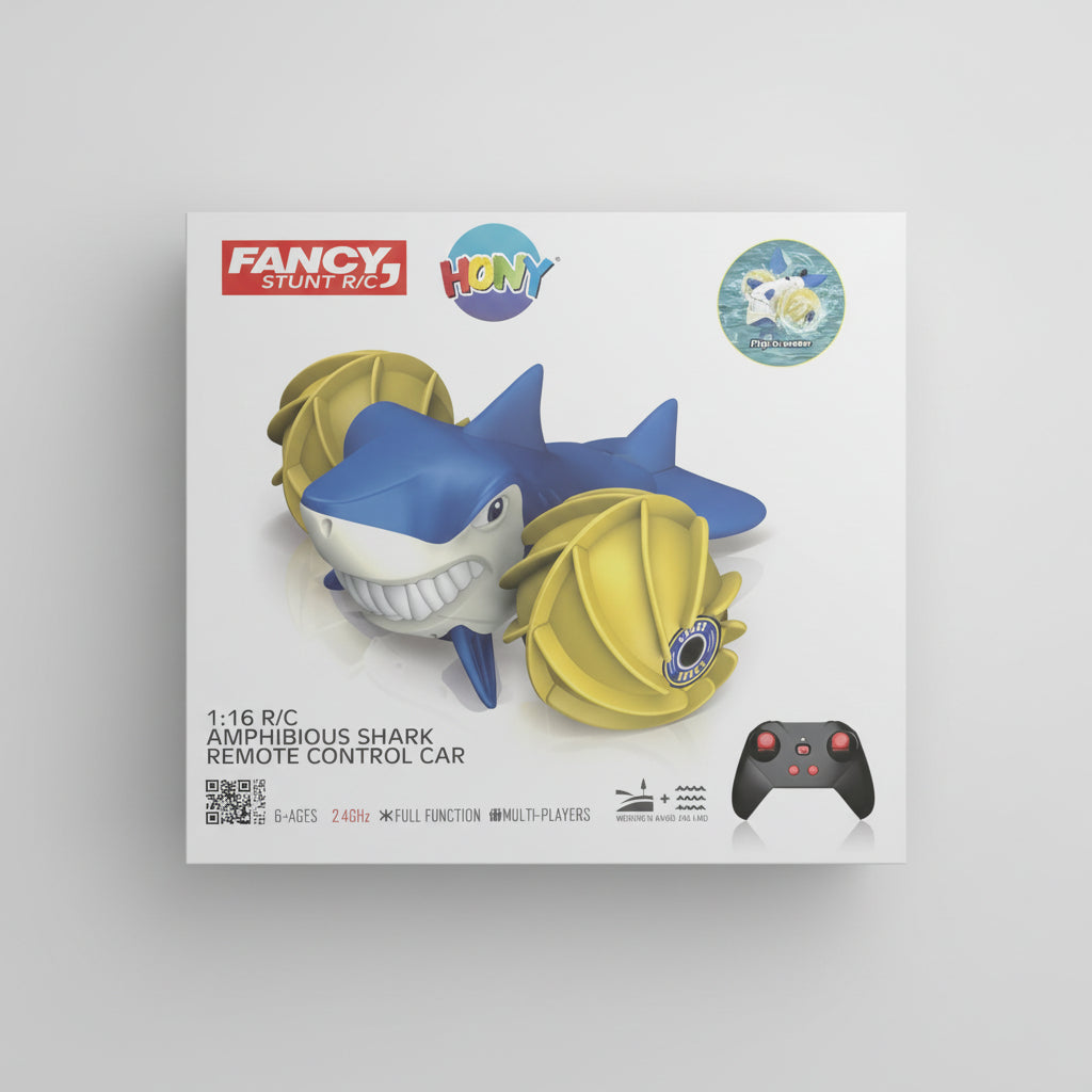 Fancy Stunt remote control car packaging on a concrete floor