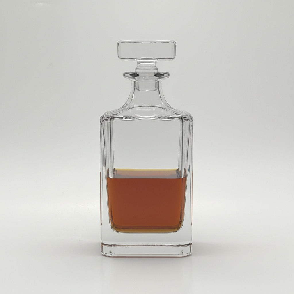 Royal Crystal Whisky Decanter (26oz) – Elegant Glass Liquor Bottle for Whiskey, Scotch, or Bourbon