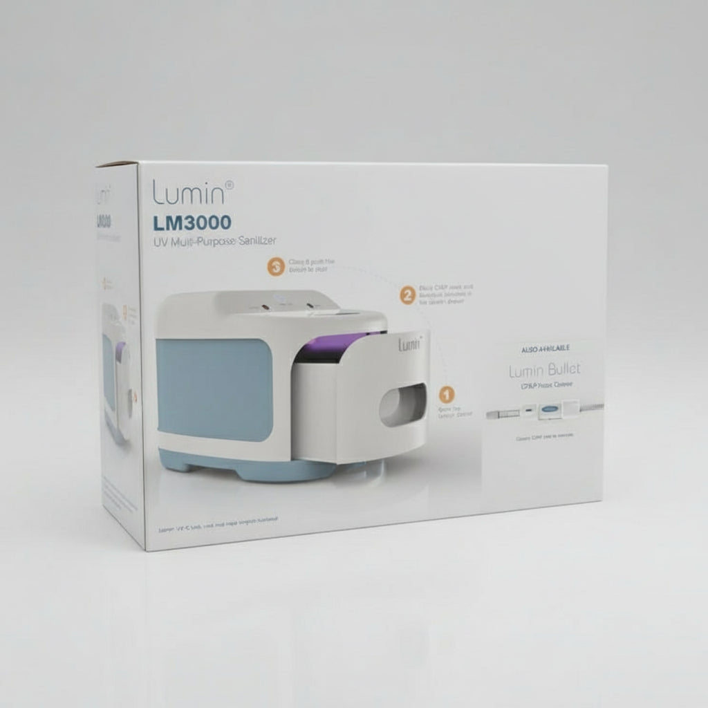 Product packaging on a dark surface