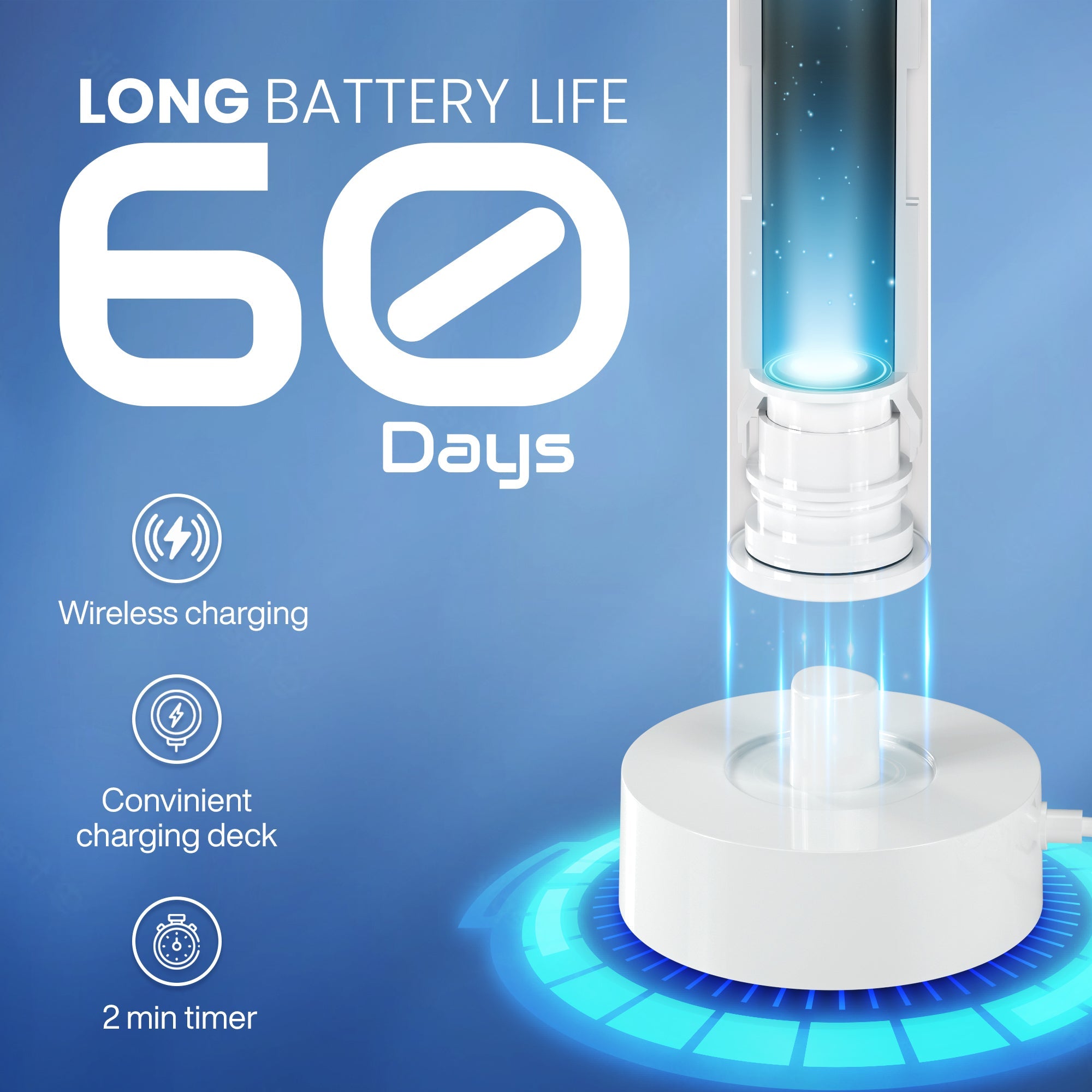 Tranqwil TT850 Slimsonic Electric Toothbrush 42,000 VPM Silver Metal - DOLLARS UNIVERSE LLC