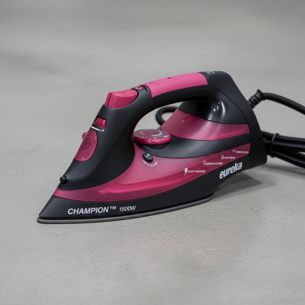 Eureka Champion hair dryer packaging on a gray surface