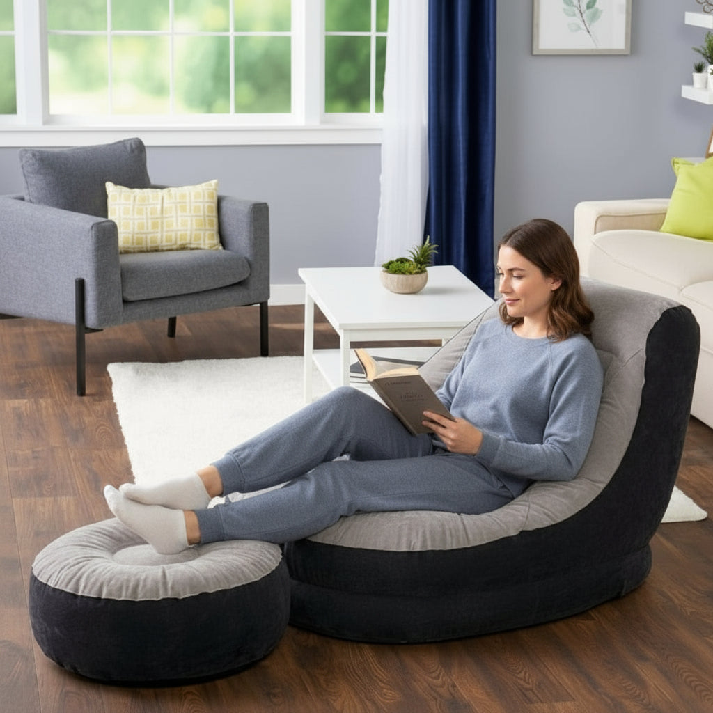 Intex Inflatable Ultra Lounge with Ottoman|B00464AJ7U