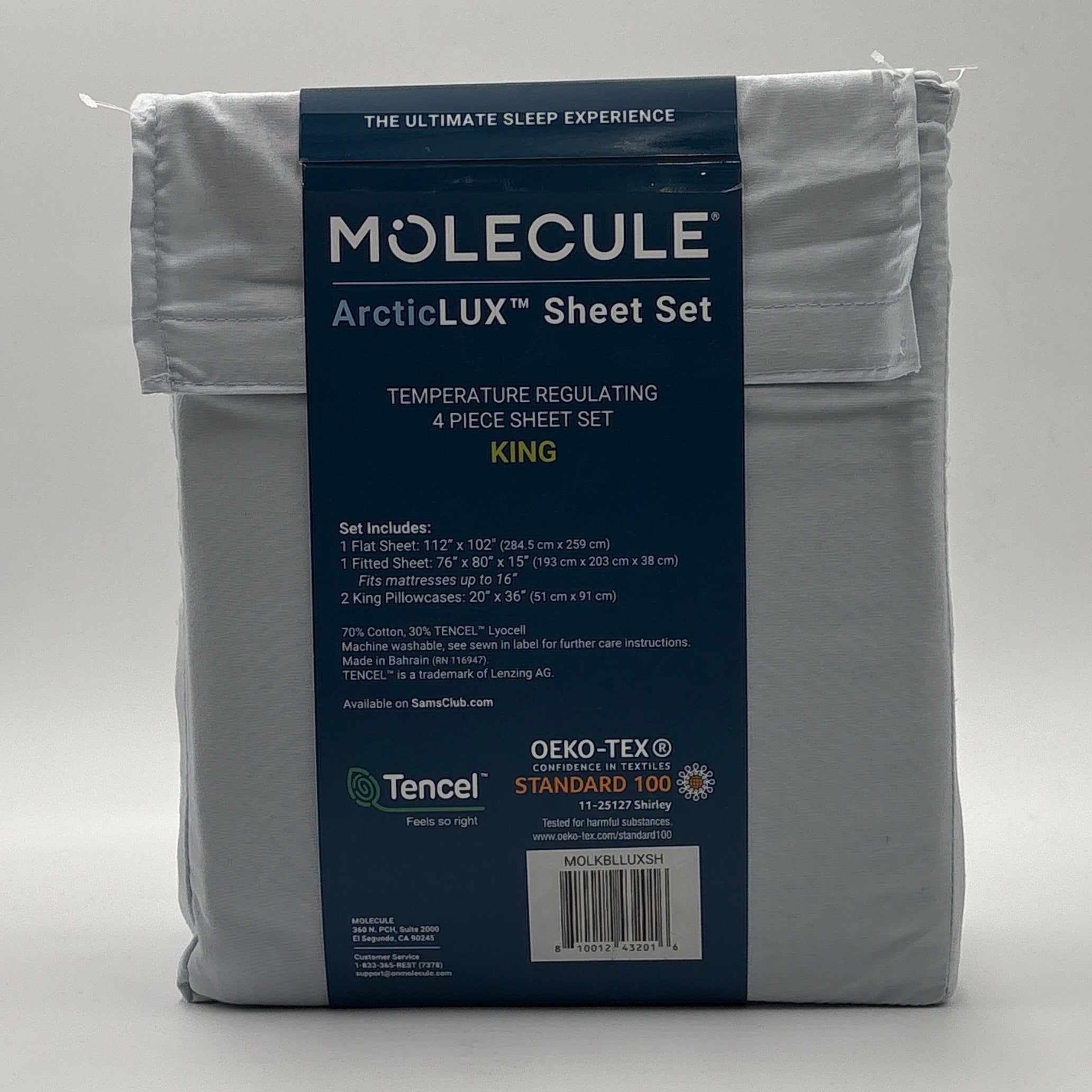 Molecule ArcticLUX Sheet Set – Temp Regulating Technology (4pc – King)