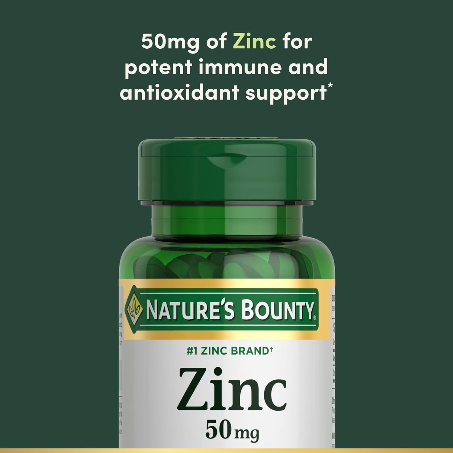 Nature's Bounty Zinc 50mg Immune Support Supplement Non-GMO Gluten-Free - DOLLARS UNIVERSE LLC