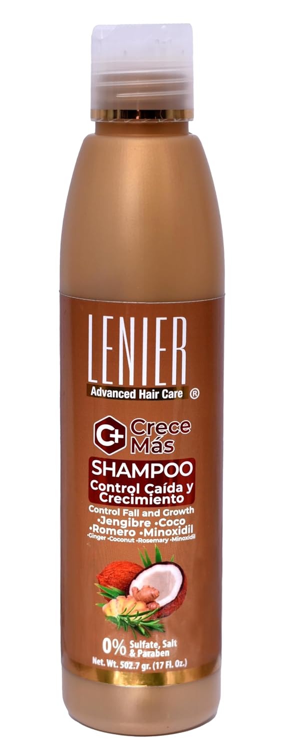 Lenier Crece Más Hair Growth Shampoo Coconut Rosemary Ginger 17oz - DOLLARS UNIVERSE LLC