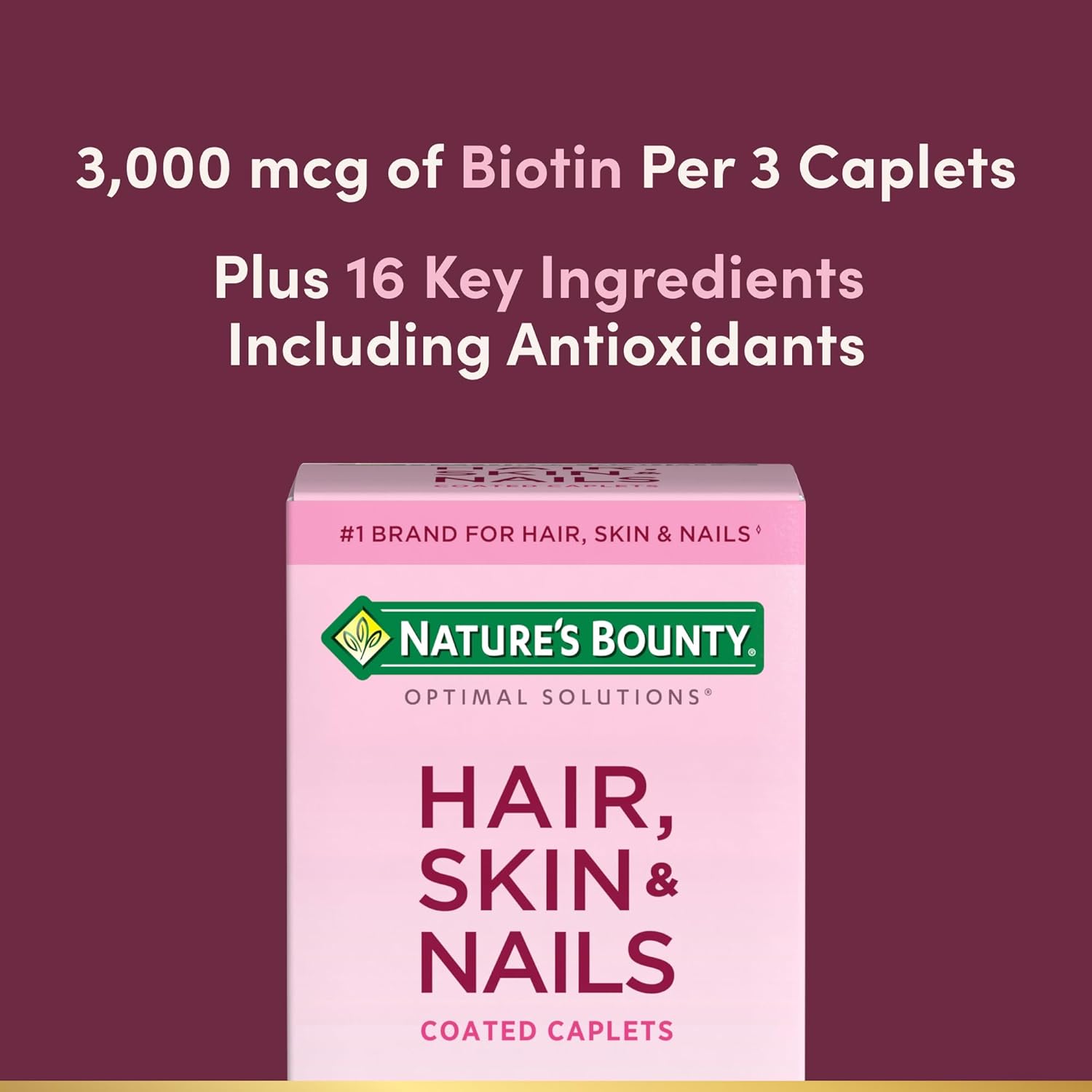 Nature's Bounty Optimal Solutions Hair Skin & Nails Supplement 3000mcg - DOLLARS UNIVERSE LLC