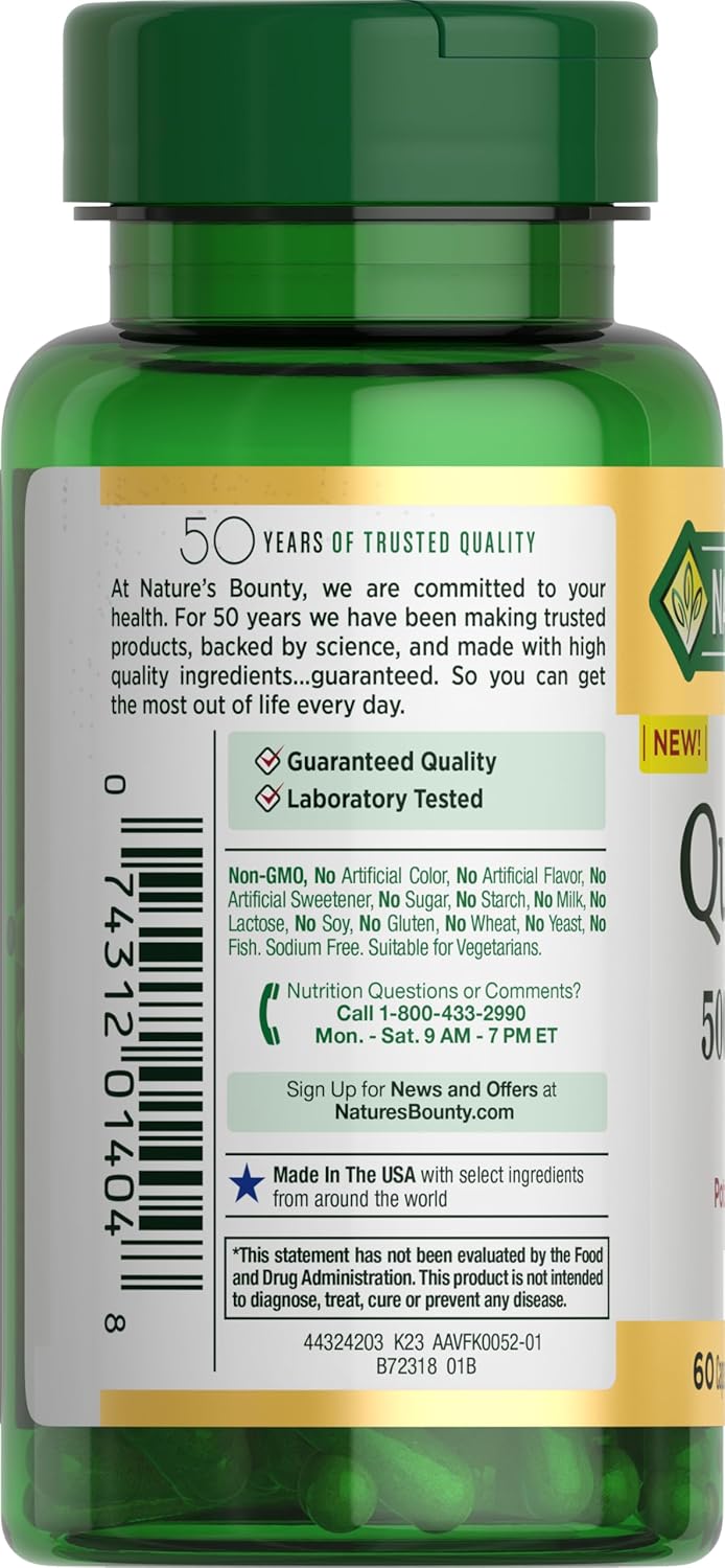 Nature's Bounty Quercetin 500mg Immune Support Capsules 60 Count - DOLLARS UNIVERSE LLC