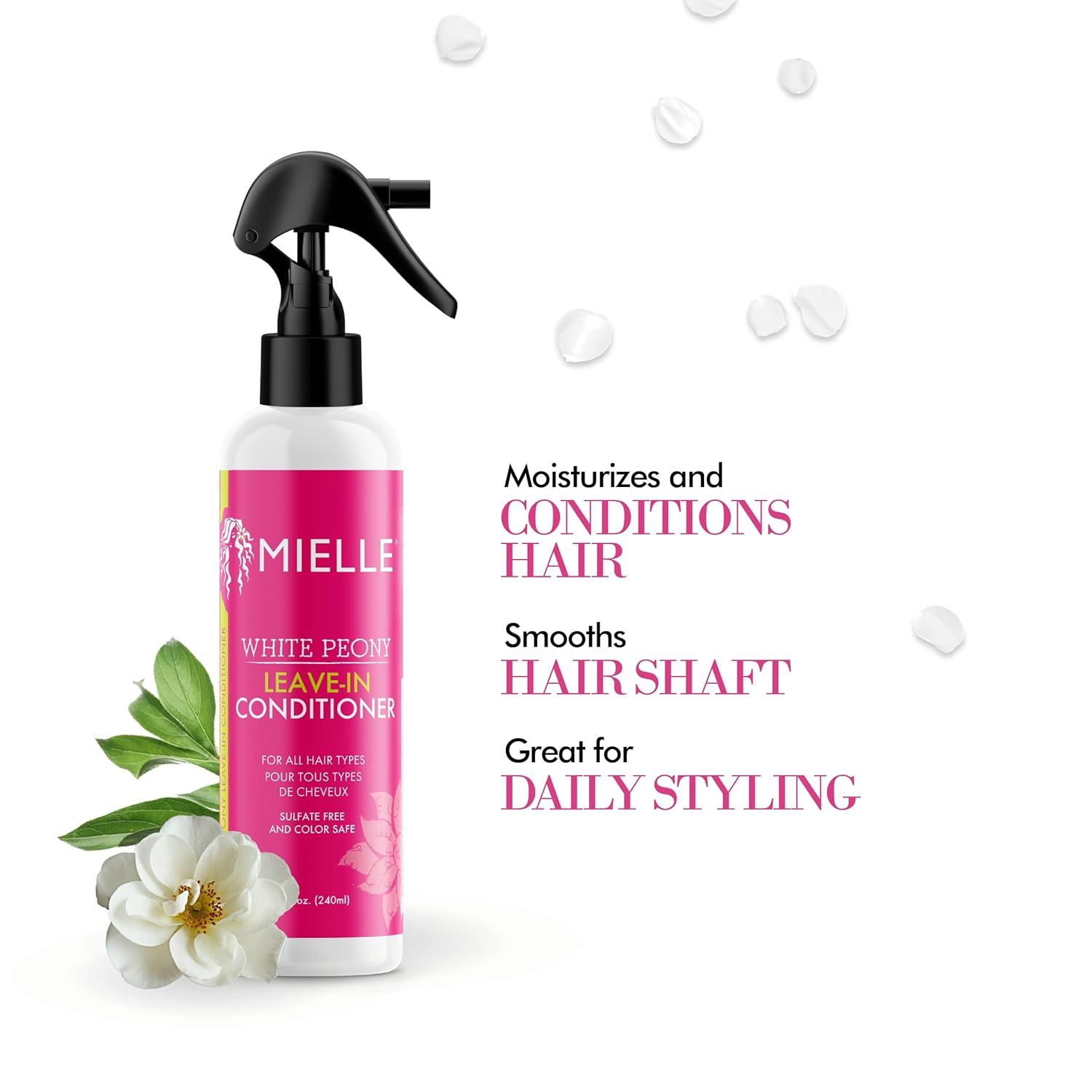Mielle Organics White Peony Leave-In Conditioner Spray 8 fl oz - DOLLARS UNIVERSE LLC