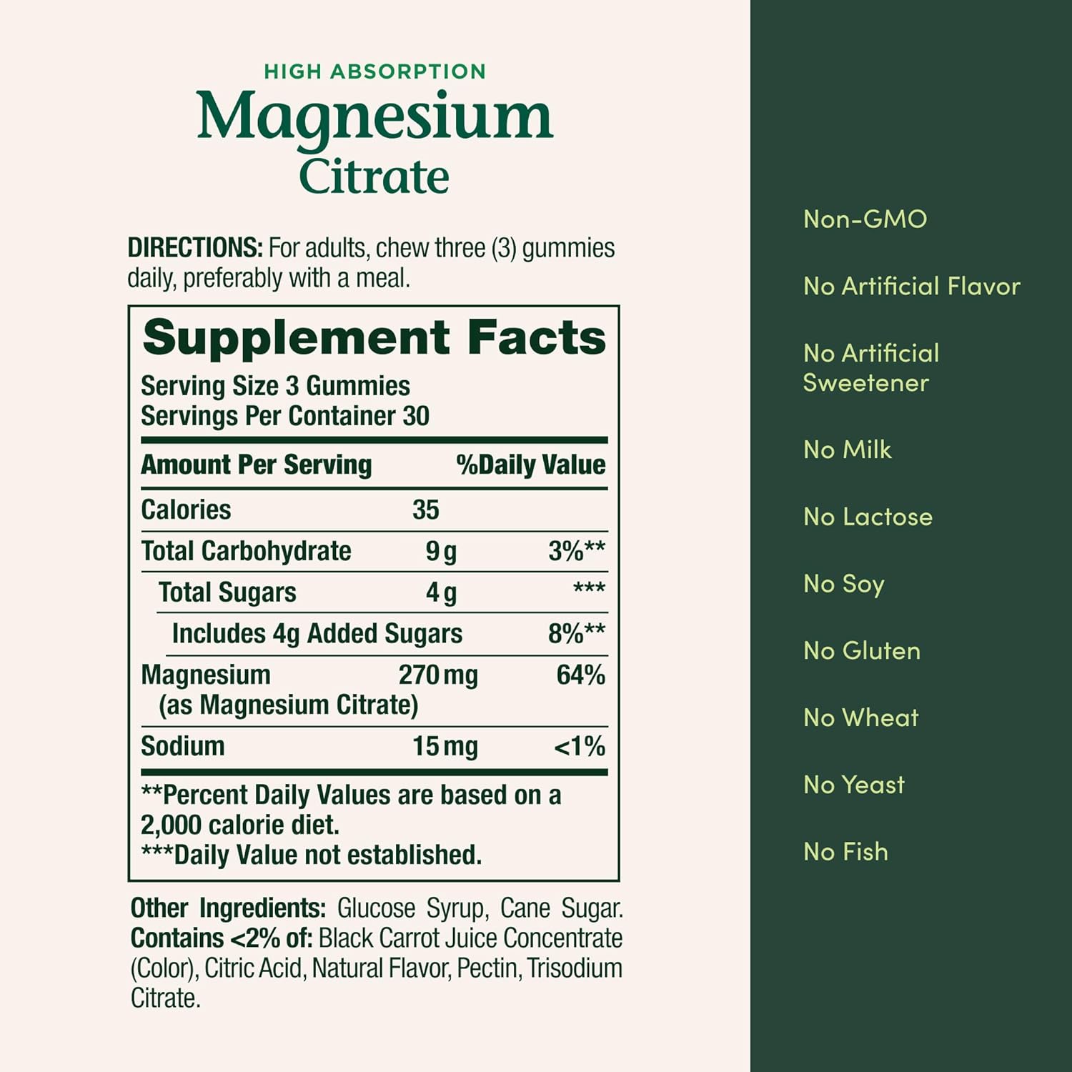 Nature's Bounty Magnesium Citrate Gummies 270mg Raspberry 90 Count - DOLLARS UNIVERSE LLC