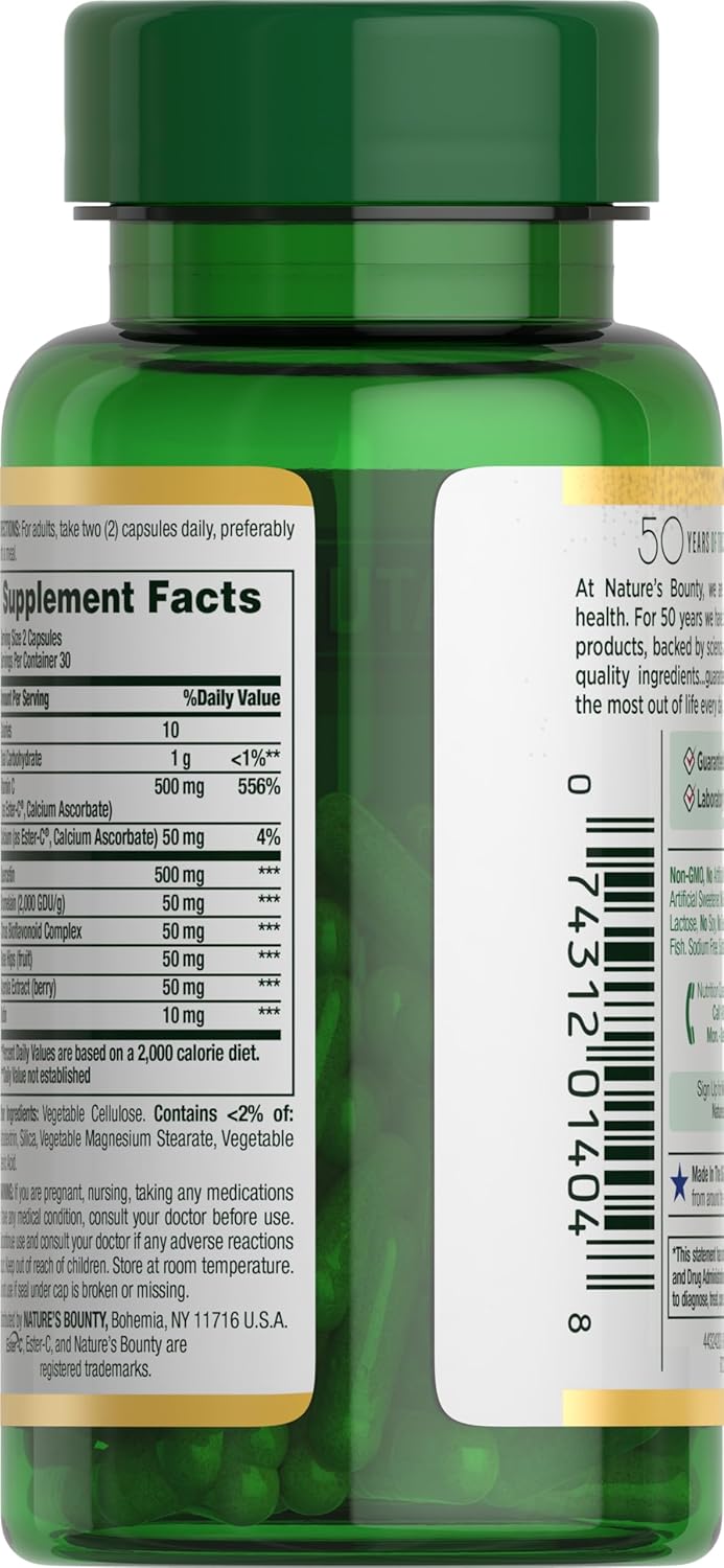 Nature's Bounty Quercetin 500mg Immune Support Capsules 60 Count - DOLLARS UNIVERSE LLC