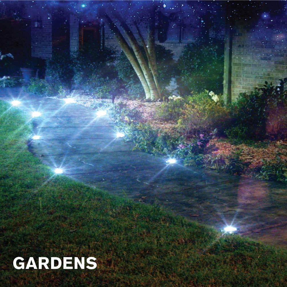 Bell+Howell Solar Ground Disk Lights Waterproof LED Pathway 4 Pack - DOLLARS UNIVERSE LLC