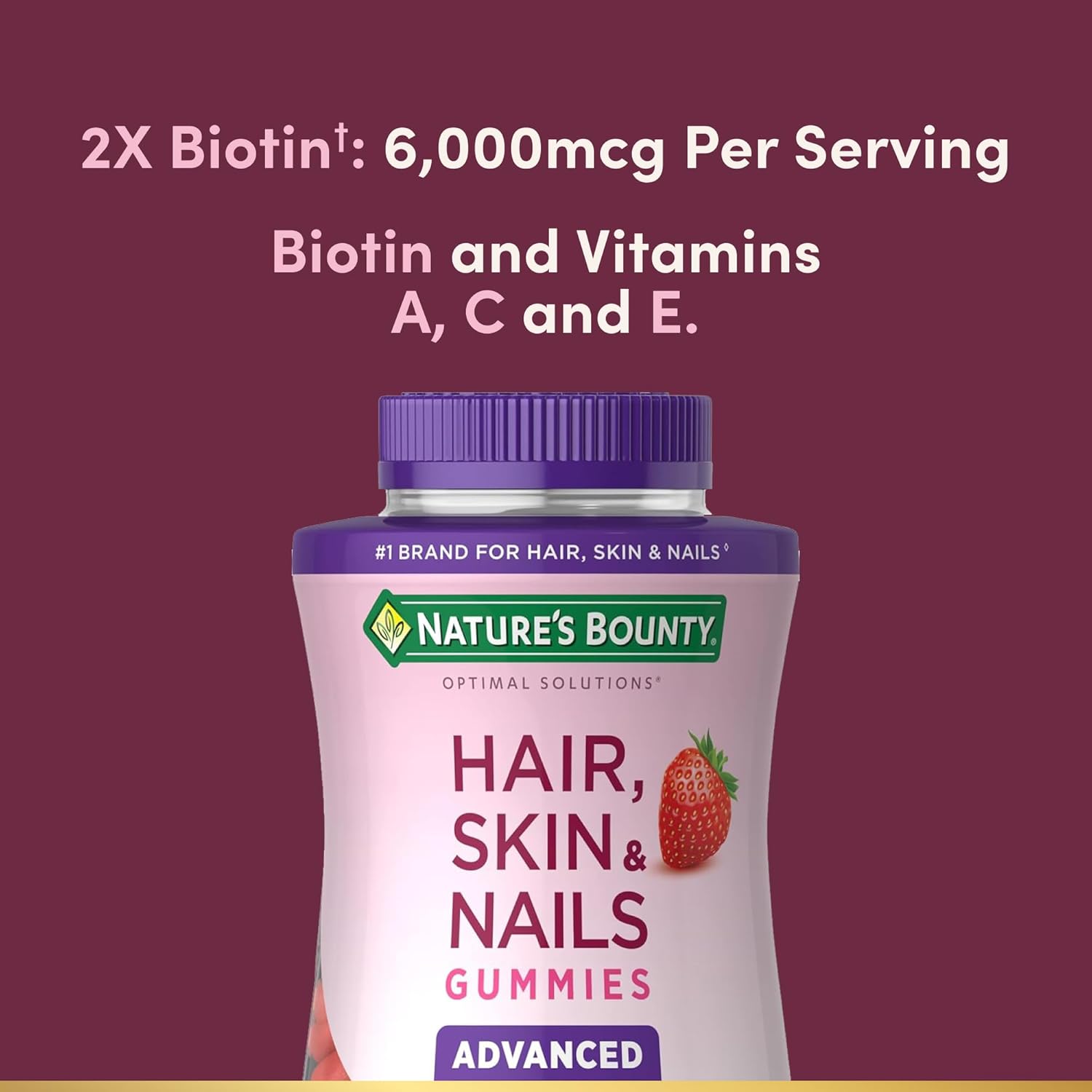 Nature's Bounty Optimal Solutions Advanced Hair Skin Nails Gummies - DOLLARS UNIVERSE LLC