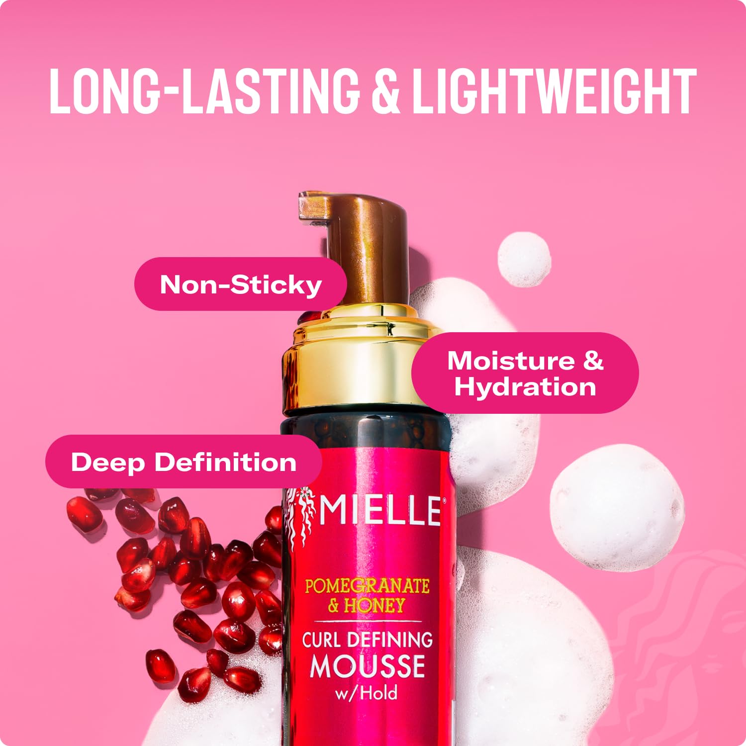 Mielle Organics Pomegranate & Honey Curl Defining Mousse 7.5 fl oz - DOLLARS UNIVERSE LLC