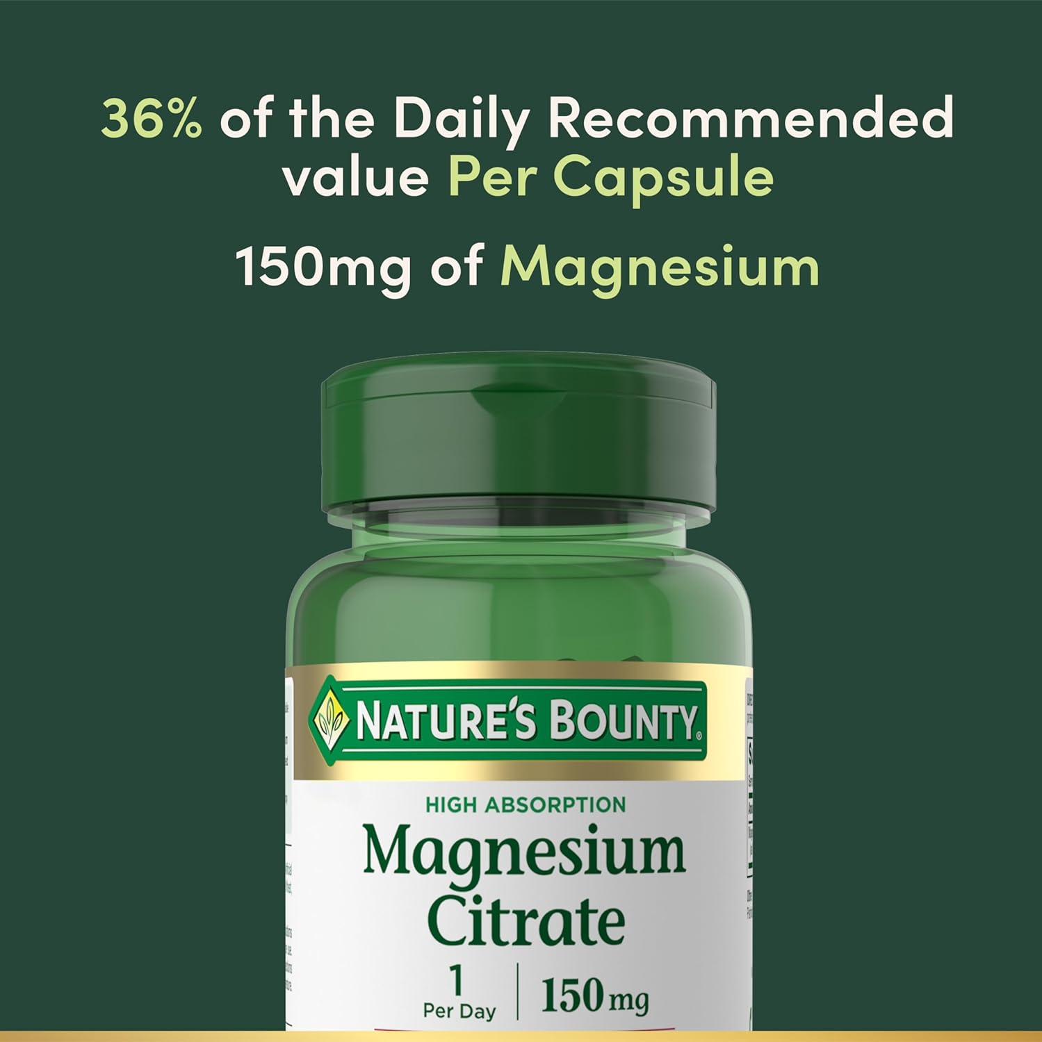 Nature's Bounty Magnesium Citrate 150mg Vegetarian Capsules 90 Count - DOLLARS UNIVERSE LLC