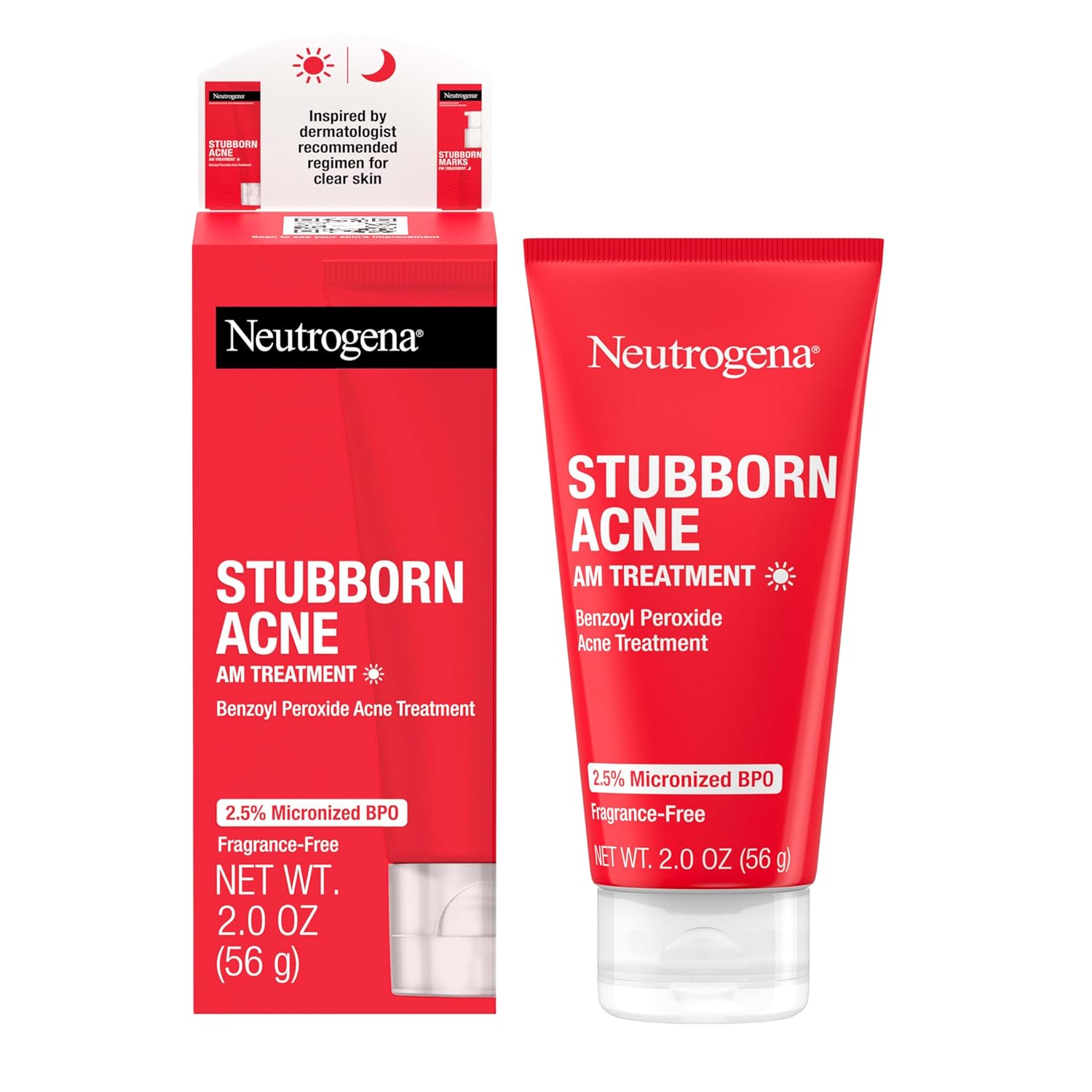 Neutrogena Stubborn Acne AM Treatment 2.5% Benzoyl Peroxide 2oz