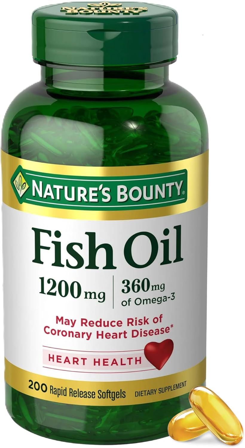 Nature's Bounty Fish Oil Omega 3 Supplements 1200 mg 200 Softgels - DOLLARS UNIVERSE LLC