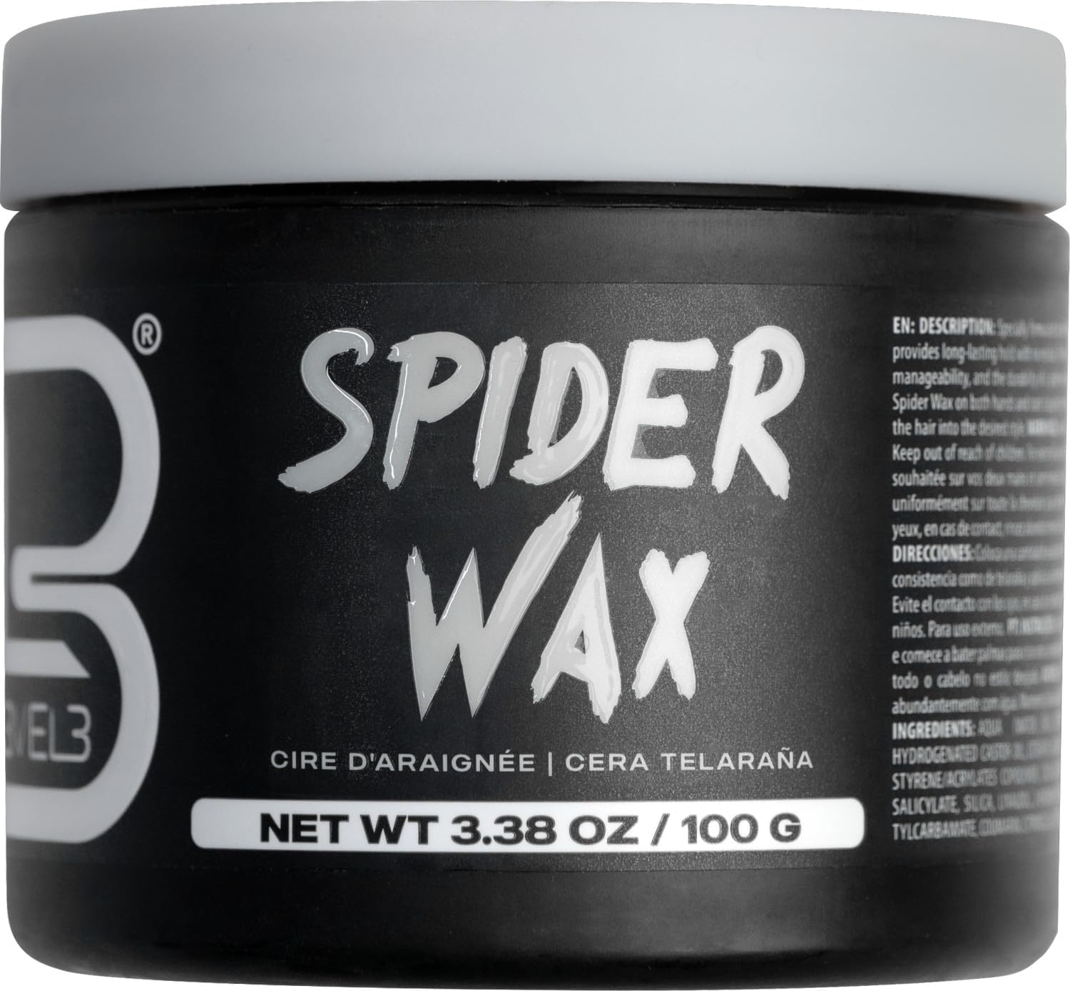L3VEL3 Spider Wax Strong Hold Hair Styling Fiber Cream 5oz