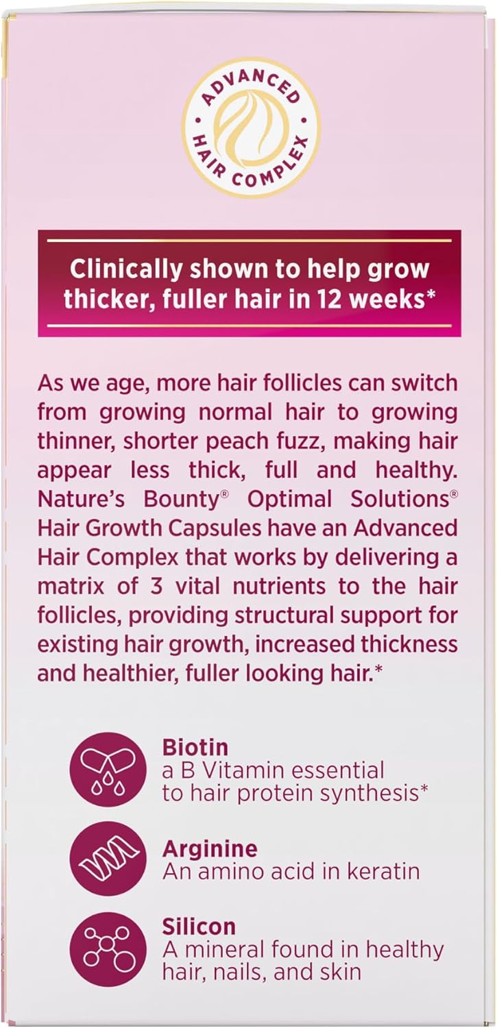 Nature's Bounty Optimal Solutions Hair Growth Supplement 30 Capsules - DOLLARS UNIVERSE LLC
