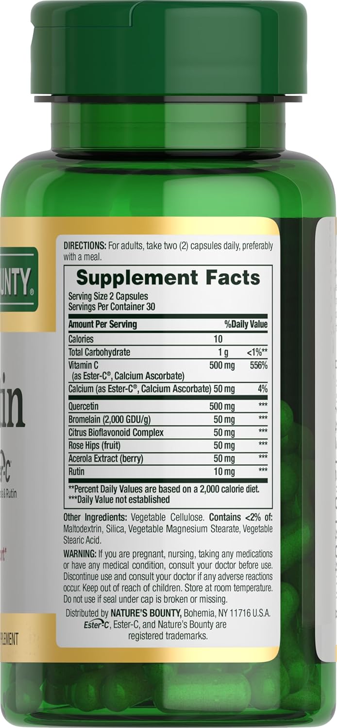 Nature's Bounty Quercetin 500mg Immune Support Capsules 60 Count - DOLLARS UNIVERSE LLC