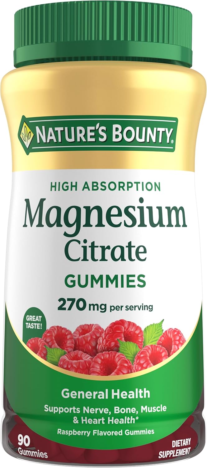 Nature's Bounty Magnesium Citrate Gummies 270mg Raspberry 90 Count - DOLLARS UNIVERSE LLC