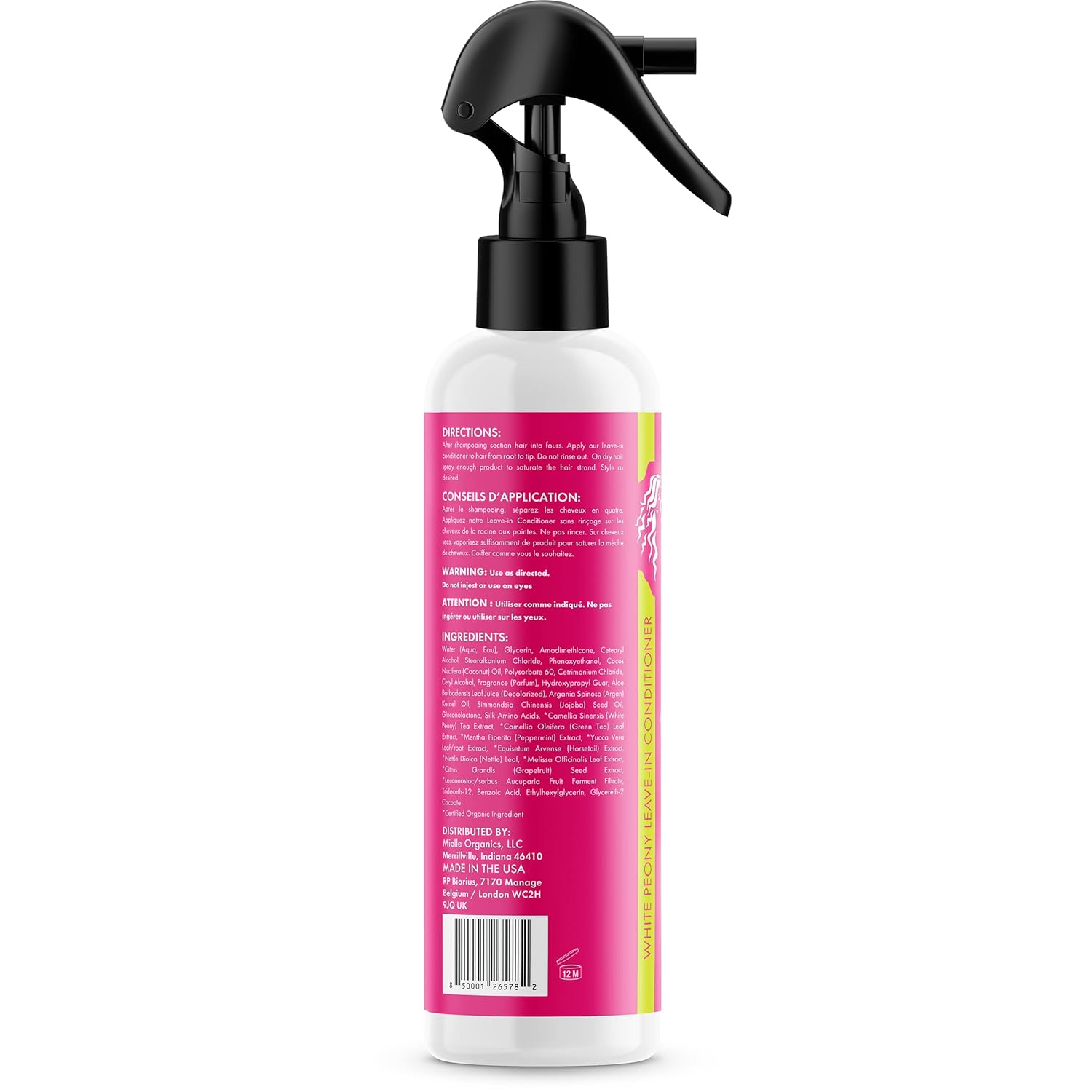 Mielle Organics White Peony Leave-In Conditioner Spray 8 fl oz - DOLLARS UNIVERSE LLC
