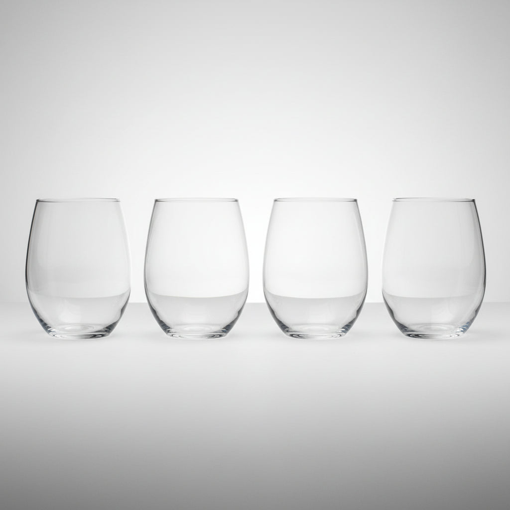 Home Essentials and Beyond  Wine Glasses  - Stemless 21-Oz. Wine Goblet - Set of Four