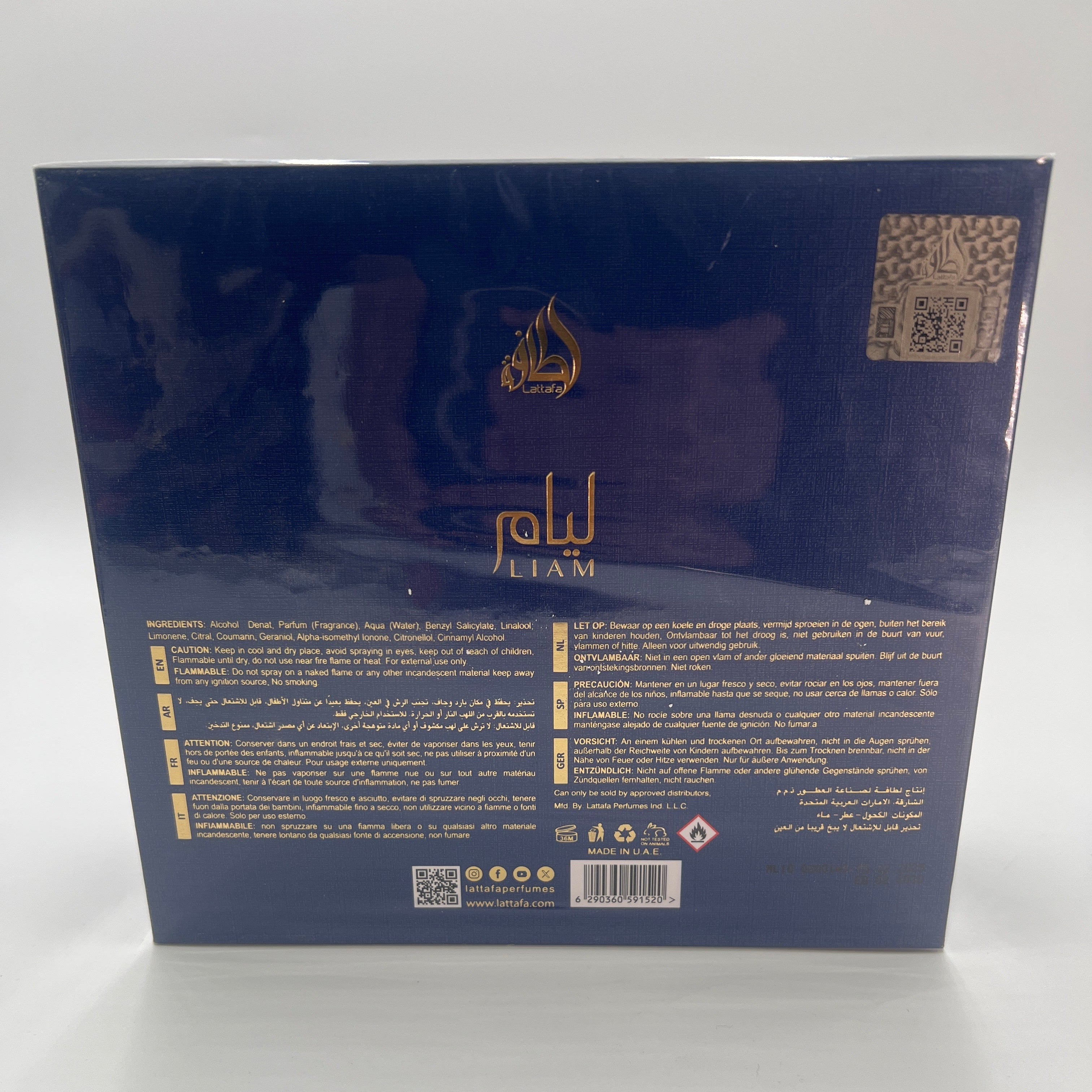Lattafa Liam Blue Shine Eau de Parfum – 100ml (3.4 fl oz)