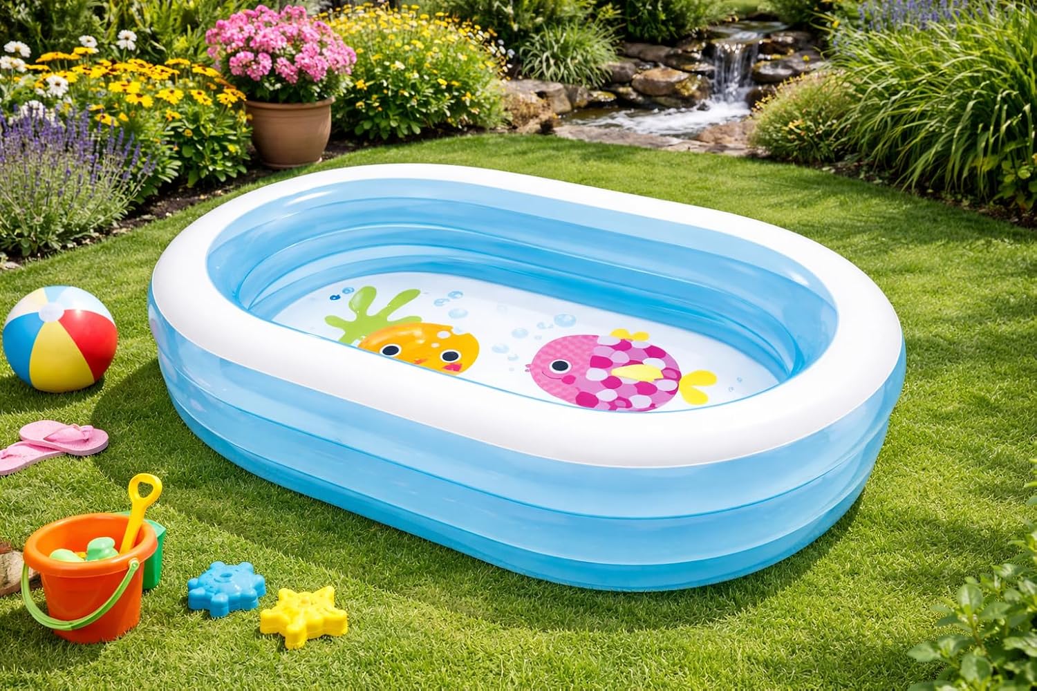 Intex Inflatable Rectangular Swimming Pool 64in x 42in Wet Set Collection - DOLLARS UNIVERSE LLC