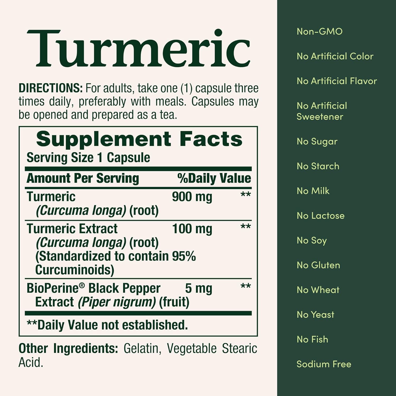 Nature's Bounty Turmeric with Black Pepper Extract 1000mg 60 Capsules - DOLLARS UNIVERSE LLC