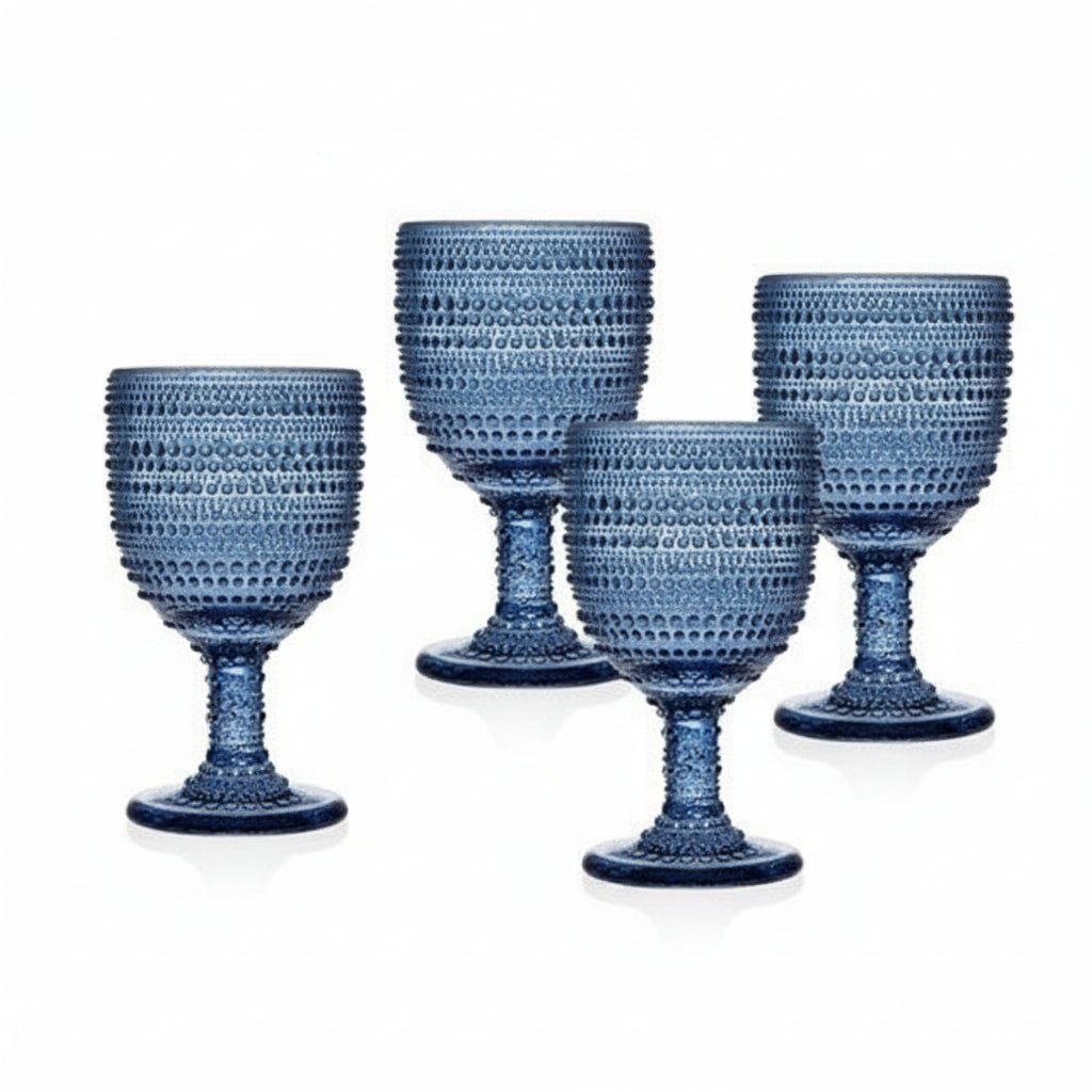 48102 Lumina Goblet Glass, Blue - Set of 4