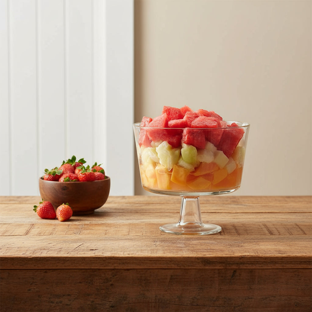 Godinger Trifle Bowl, Italian Made Crystal Glass Footed Trifle Bowls, Fruit Bowl, Dessert Display Cake Stand