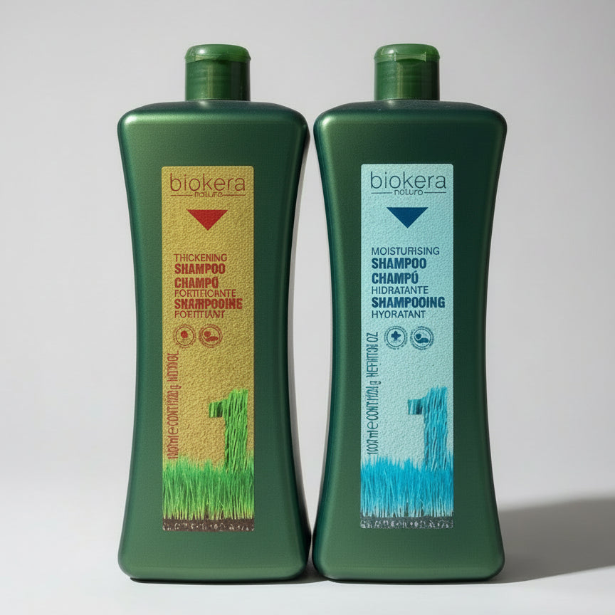 Biolage shampoo bottles on a store shelf with price tags.