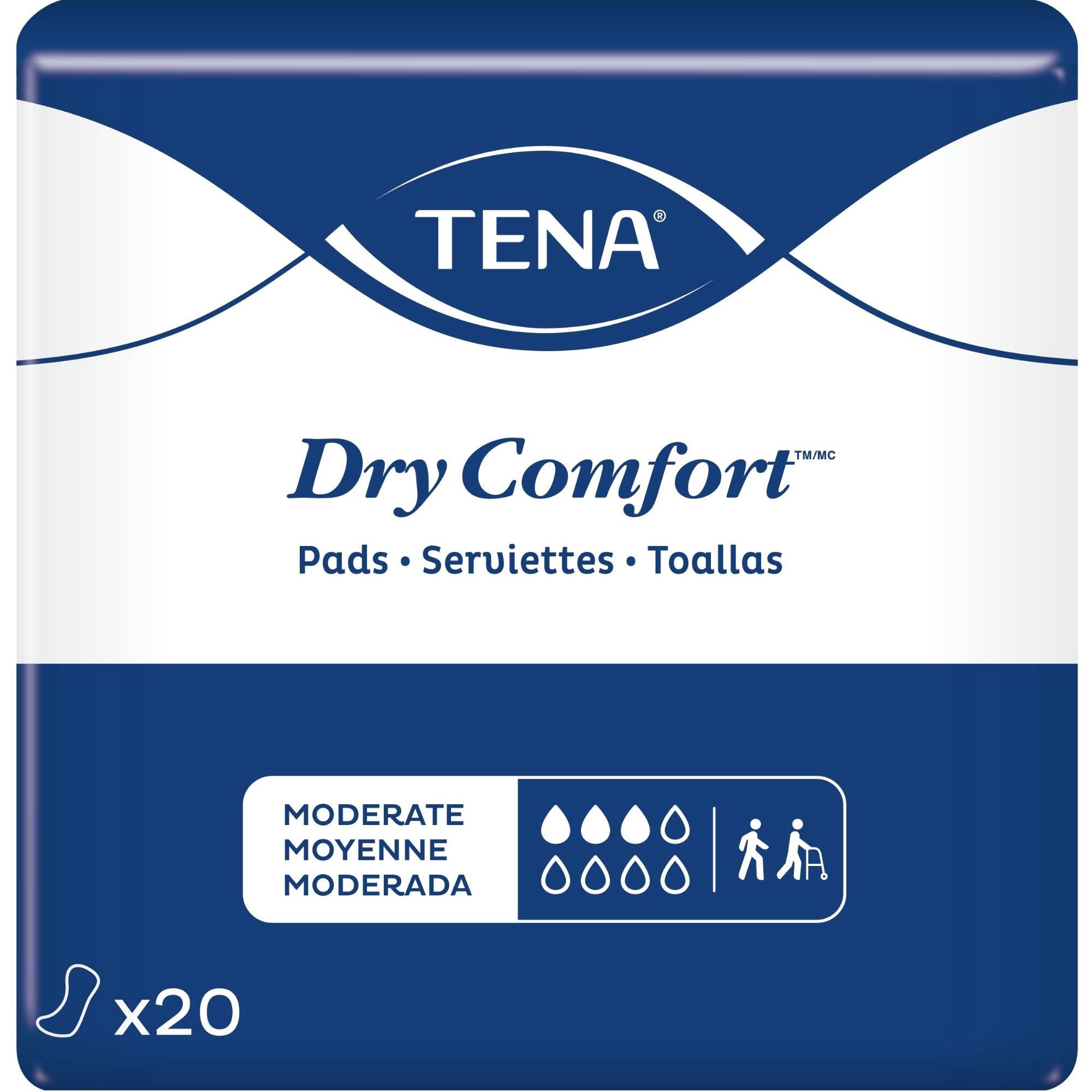 TENA Dry Comfort Moderate Pads Regular Length 11-Inch 120-Count