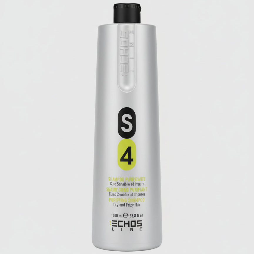 Row of Echosmith shampoo bottles on a shelf