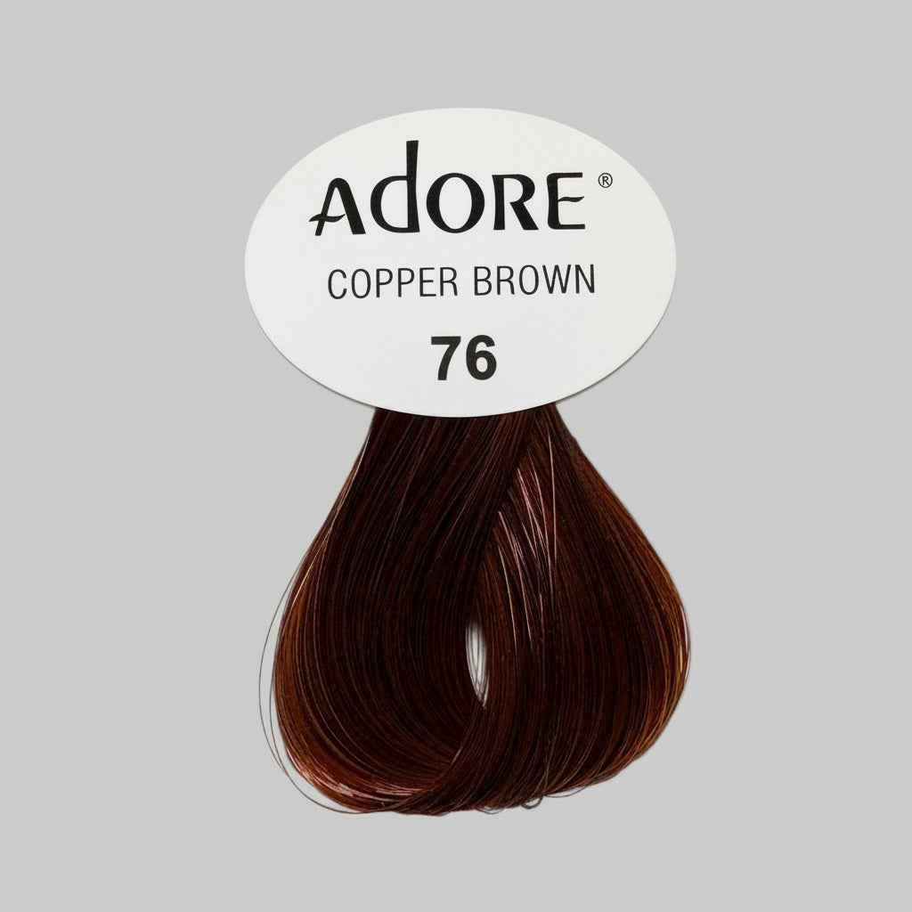 Adore copper brown hair color packaging on a store shelf