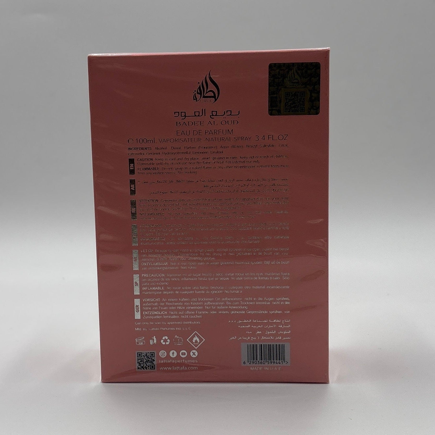 Lattafa Badee Al Oud Noble Blush Eau de Parfum for Women – 100 ml