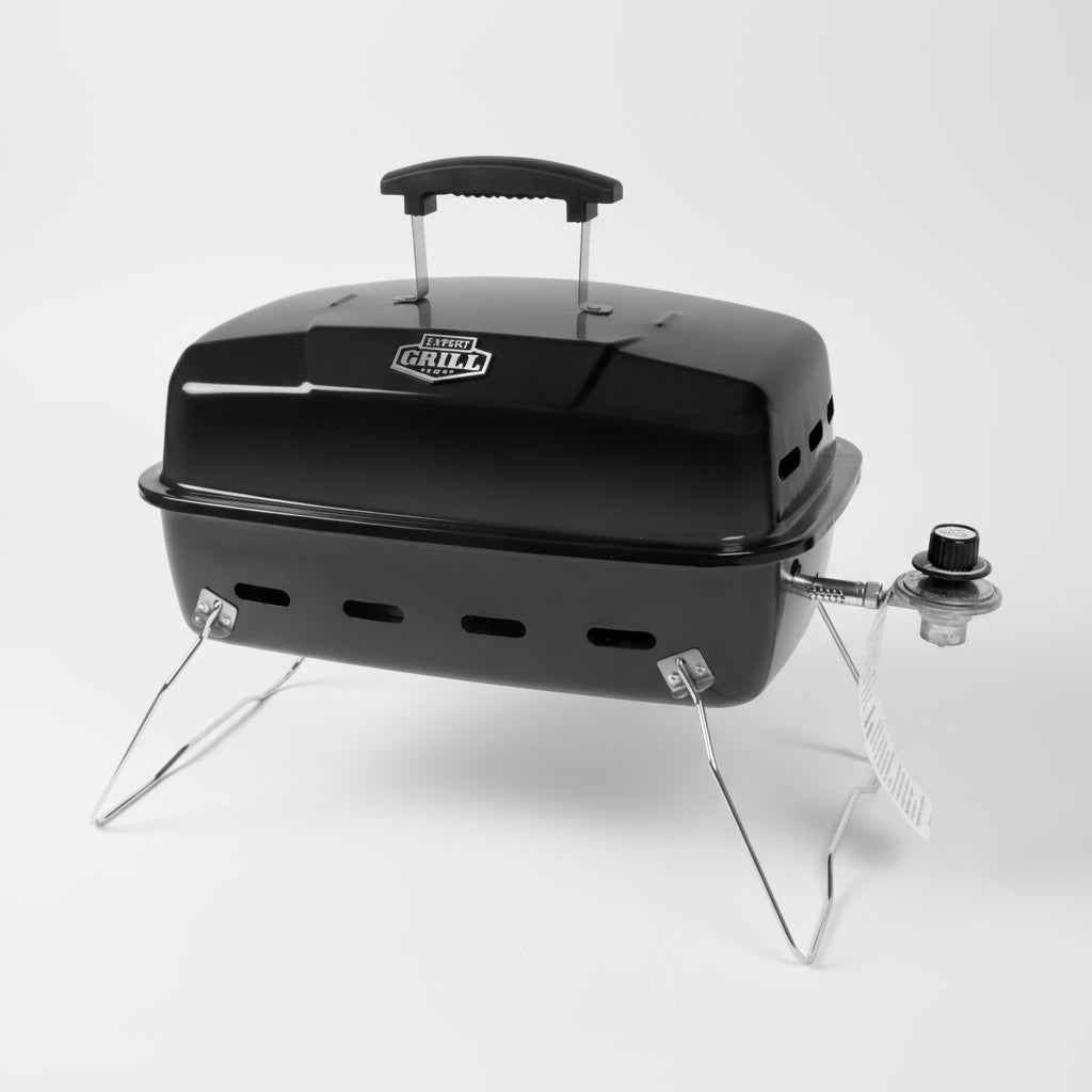 Expert Grill 17.5 Inch 10,000 BTU 1 Burner Portable Propane Gas Grill, Black, New Position 1